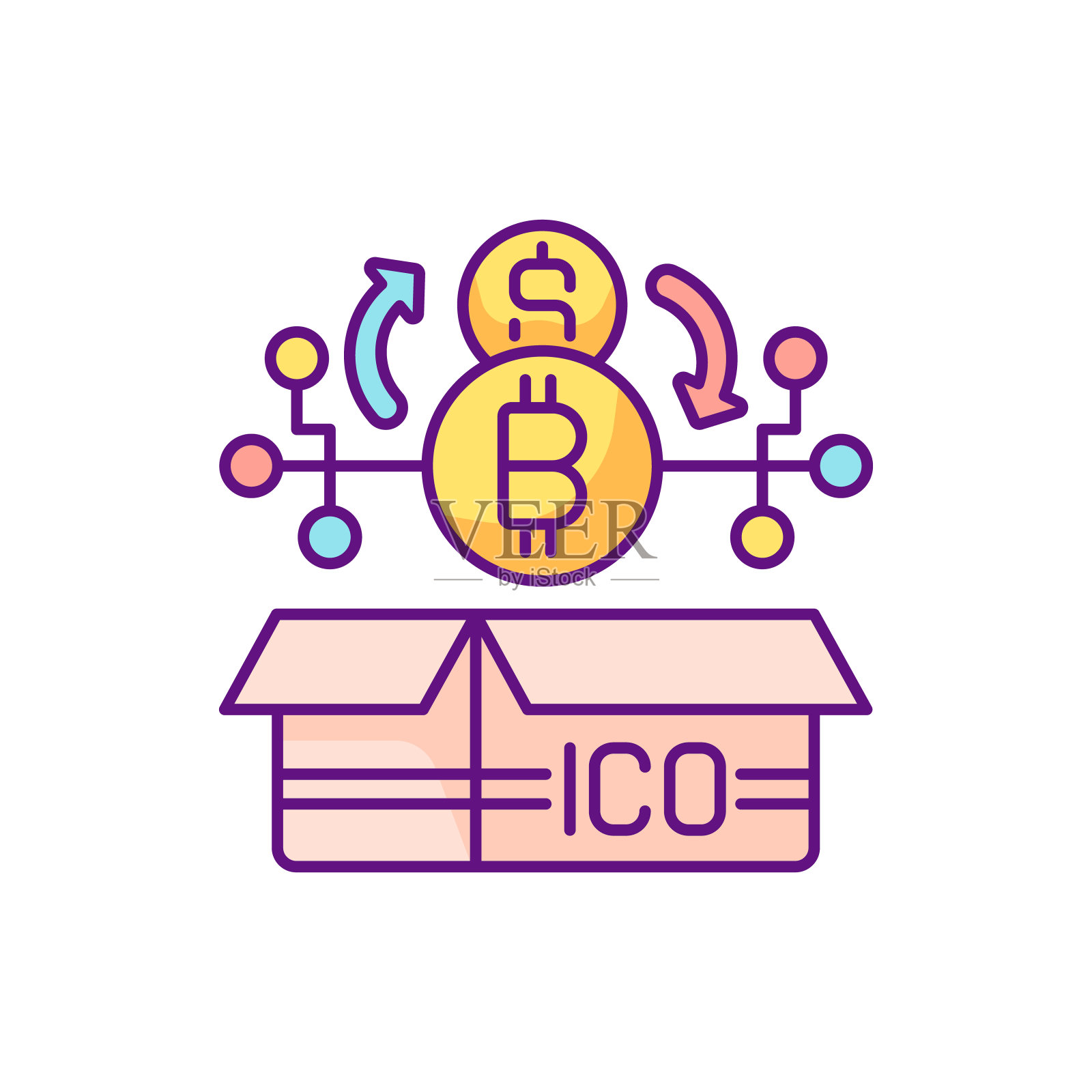 首次代币发行RGB颜色图标插画图片素材