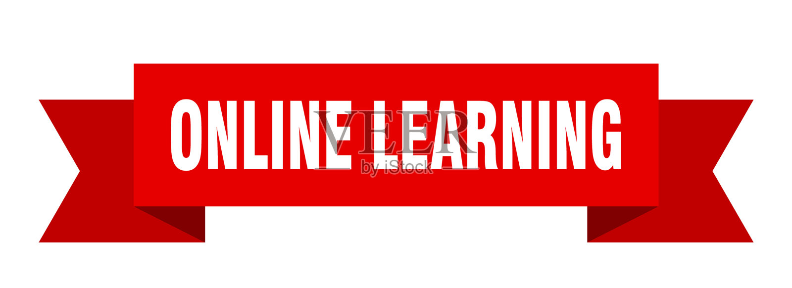 在线学习丝带在线学习孤立插画图片素材