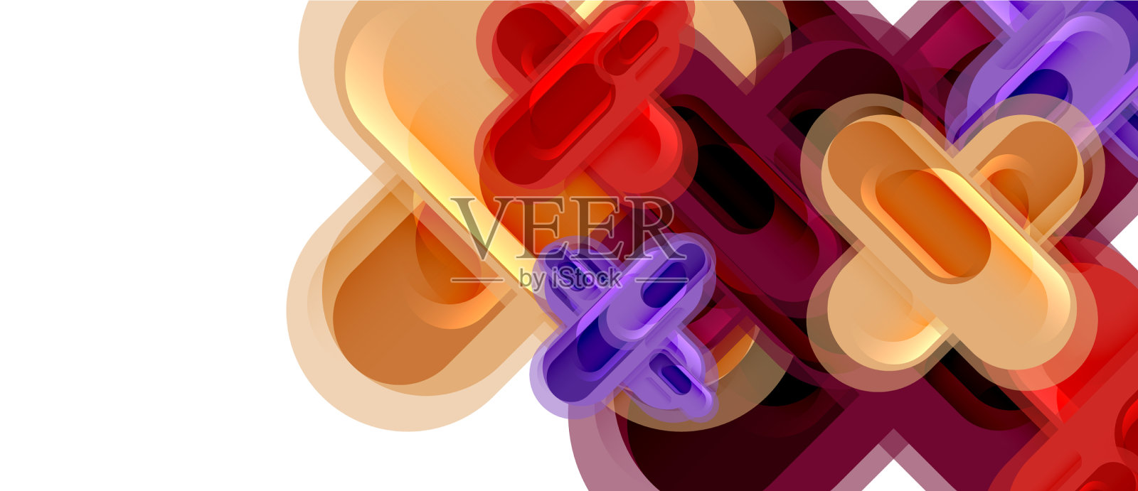 现代玻璃十字形抽象插画图片素材