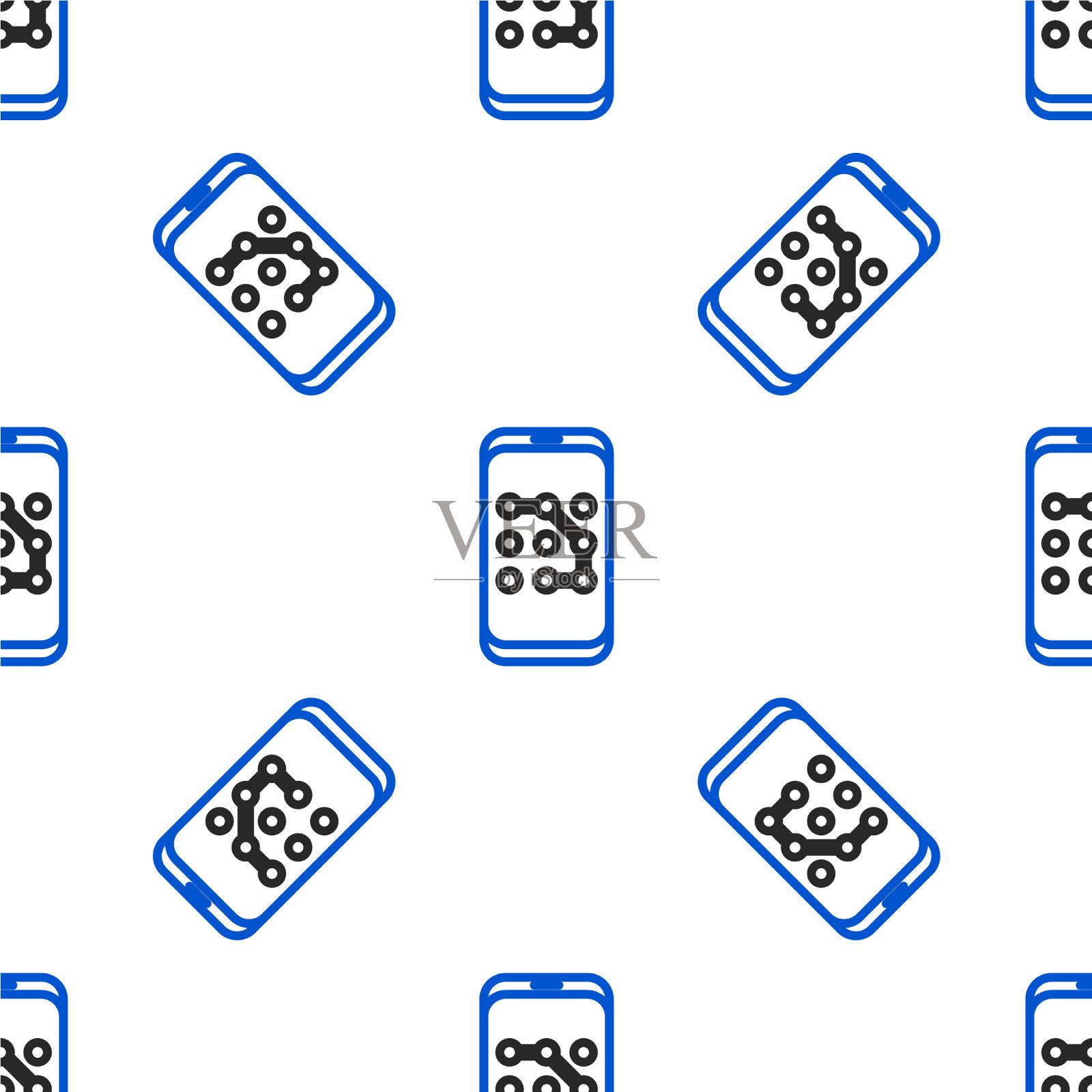 行手机及图形密码保护插画图片素材