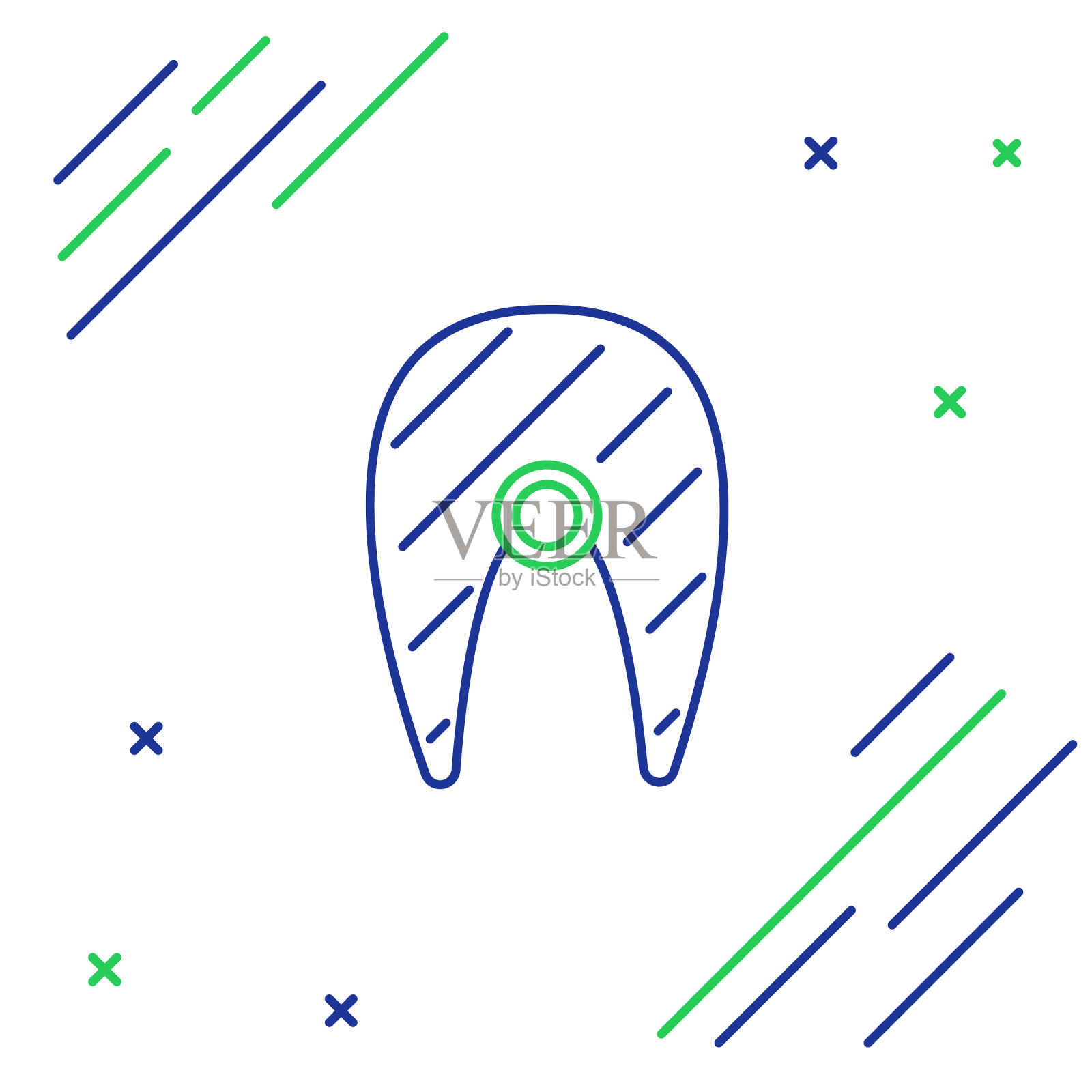 线鱼排图标孤立在白色背景插画图片素材