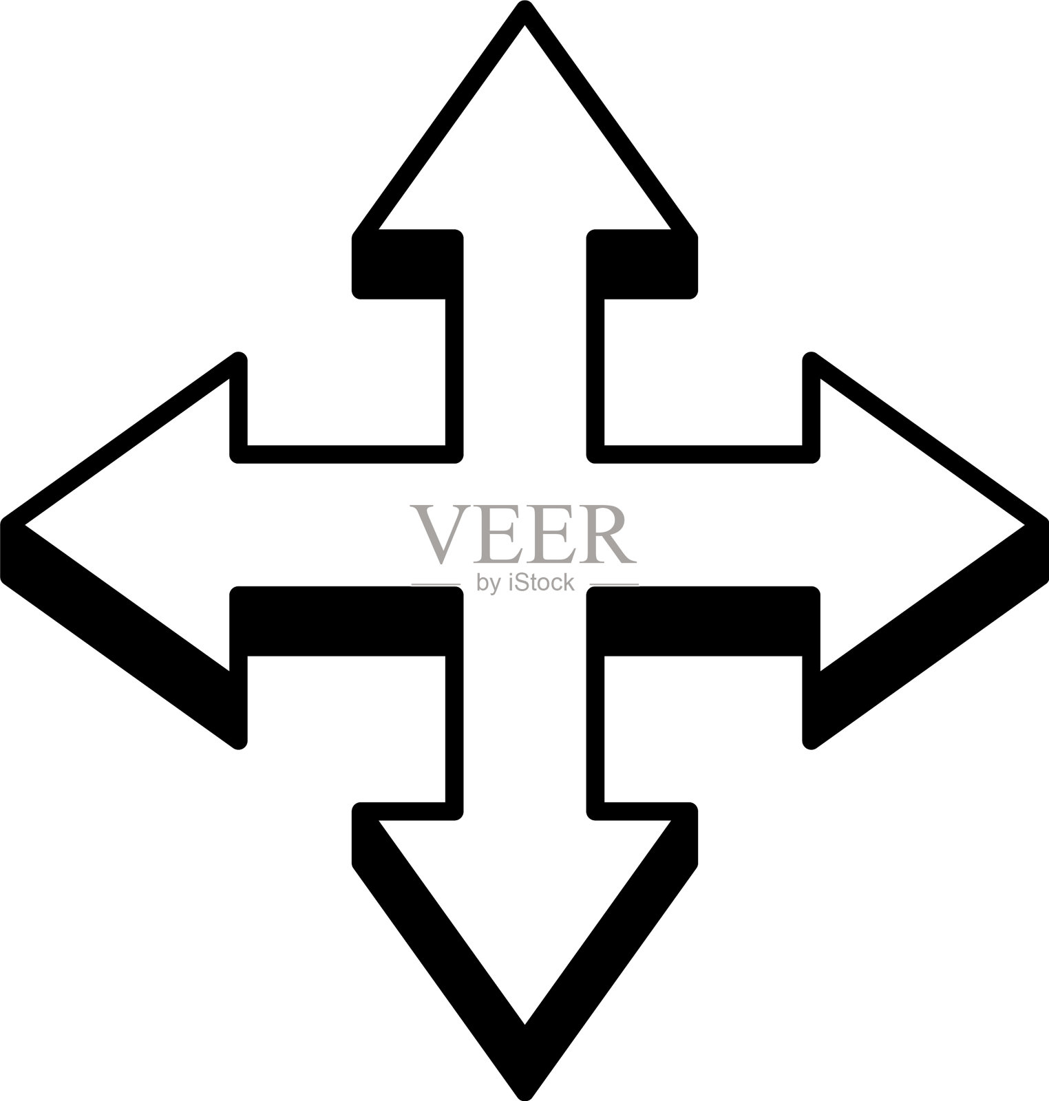 四箭头图标线条样式设计元素图片