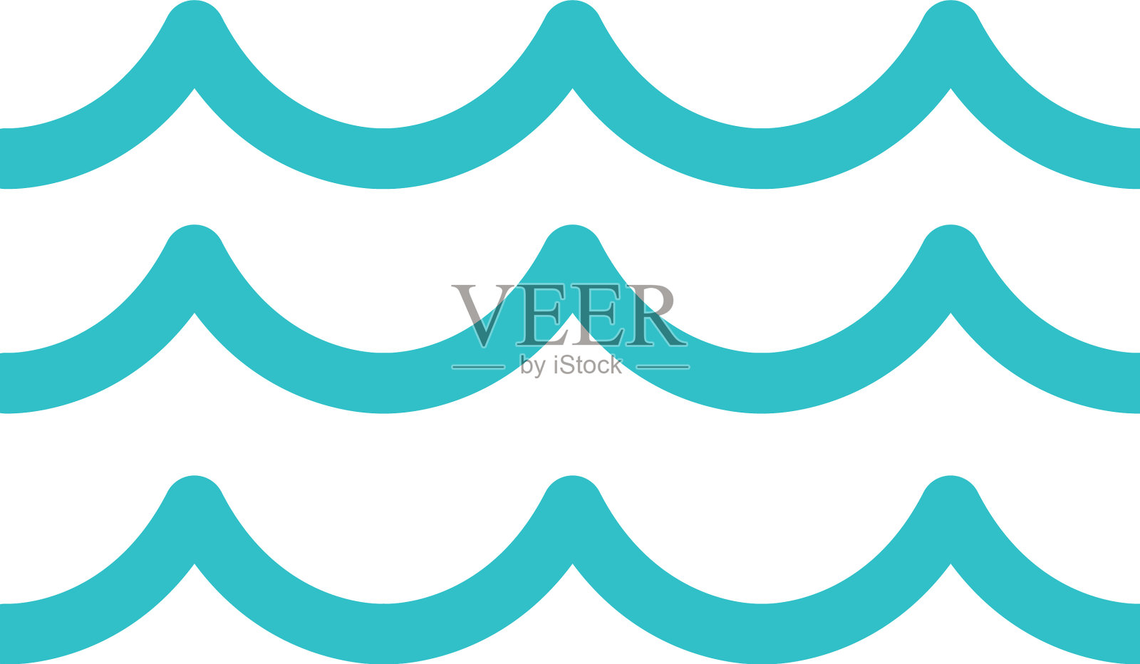 波浪水流体自然液体蓝色剪影插画图片素材