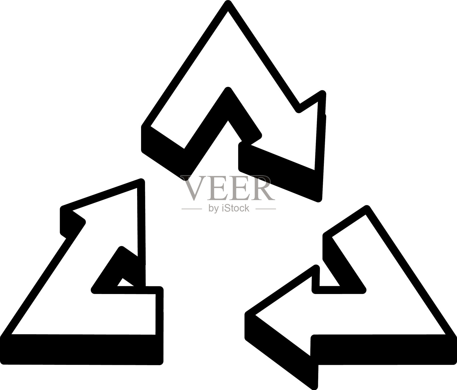 三角形箭头图标线条样式设计元素图片