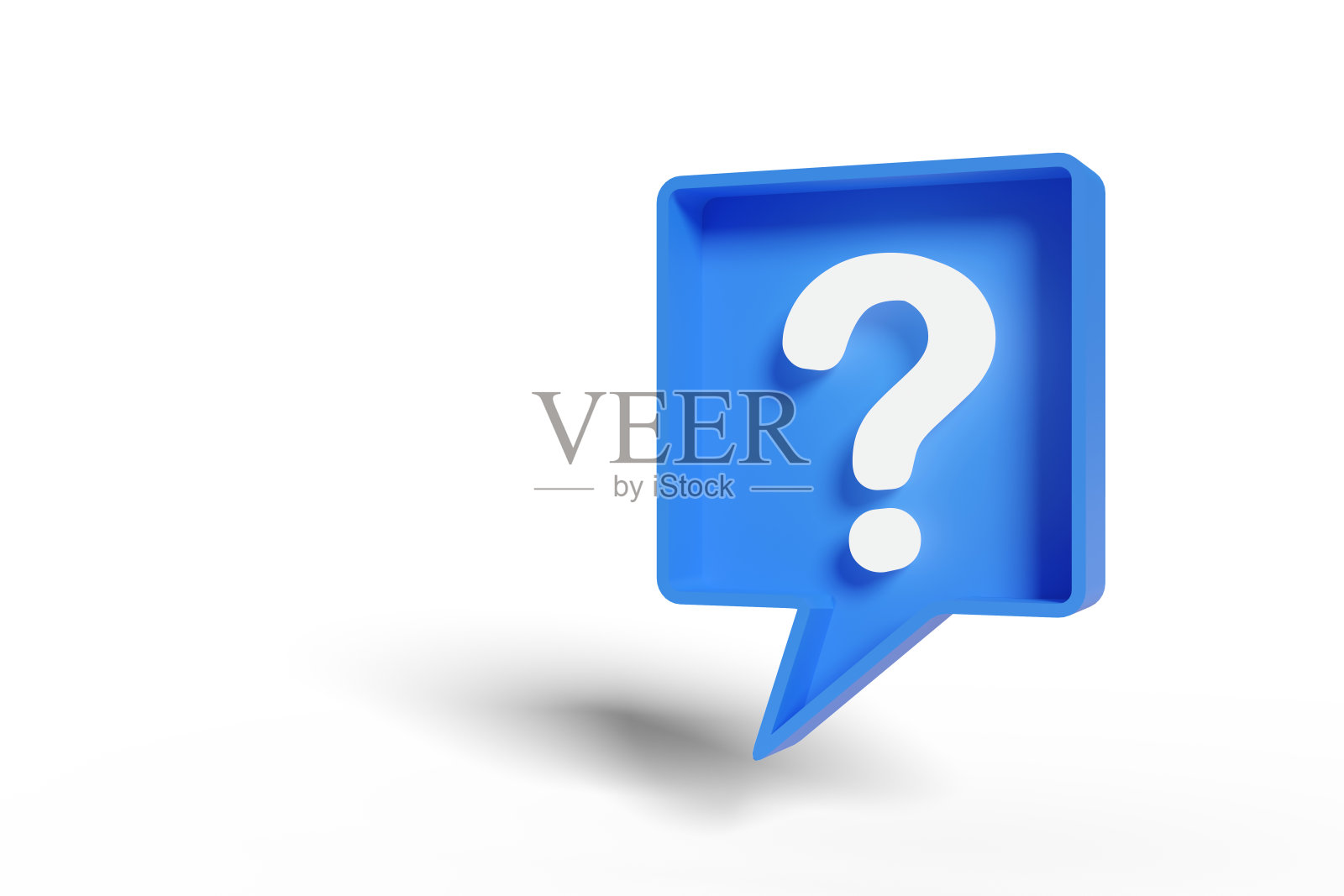 带问号的讲话气球。3 d演示。照片摄影图片