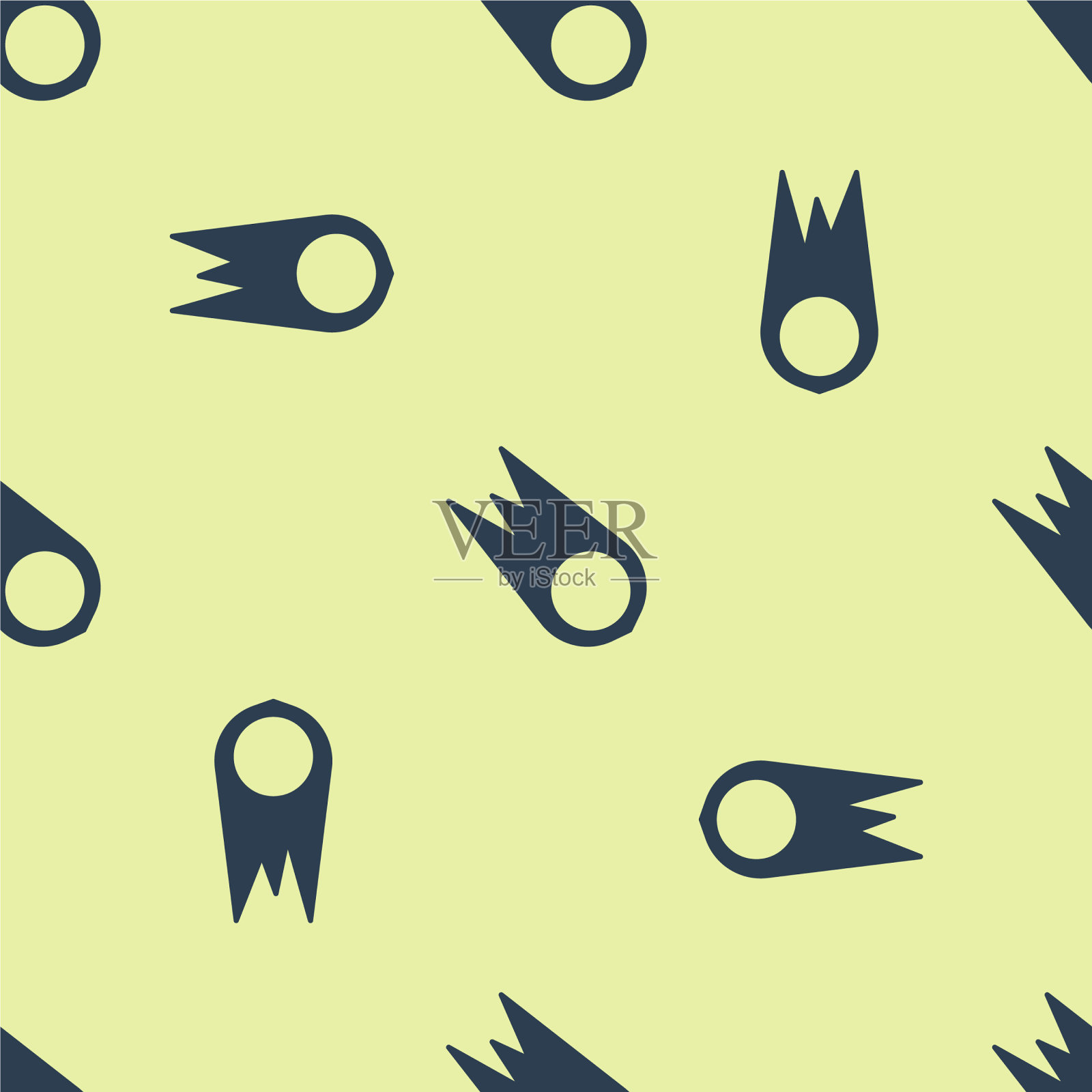 蓝色彗星坠落快速图标孤立插画图片素材