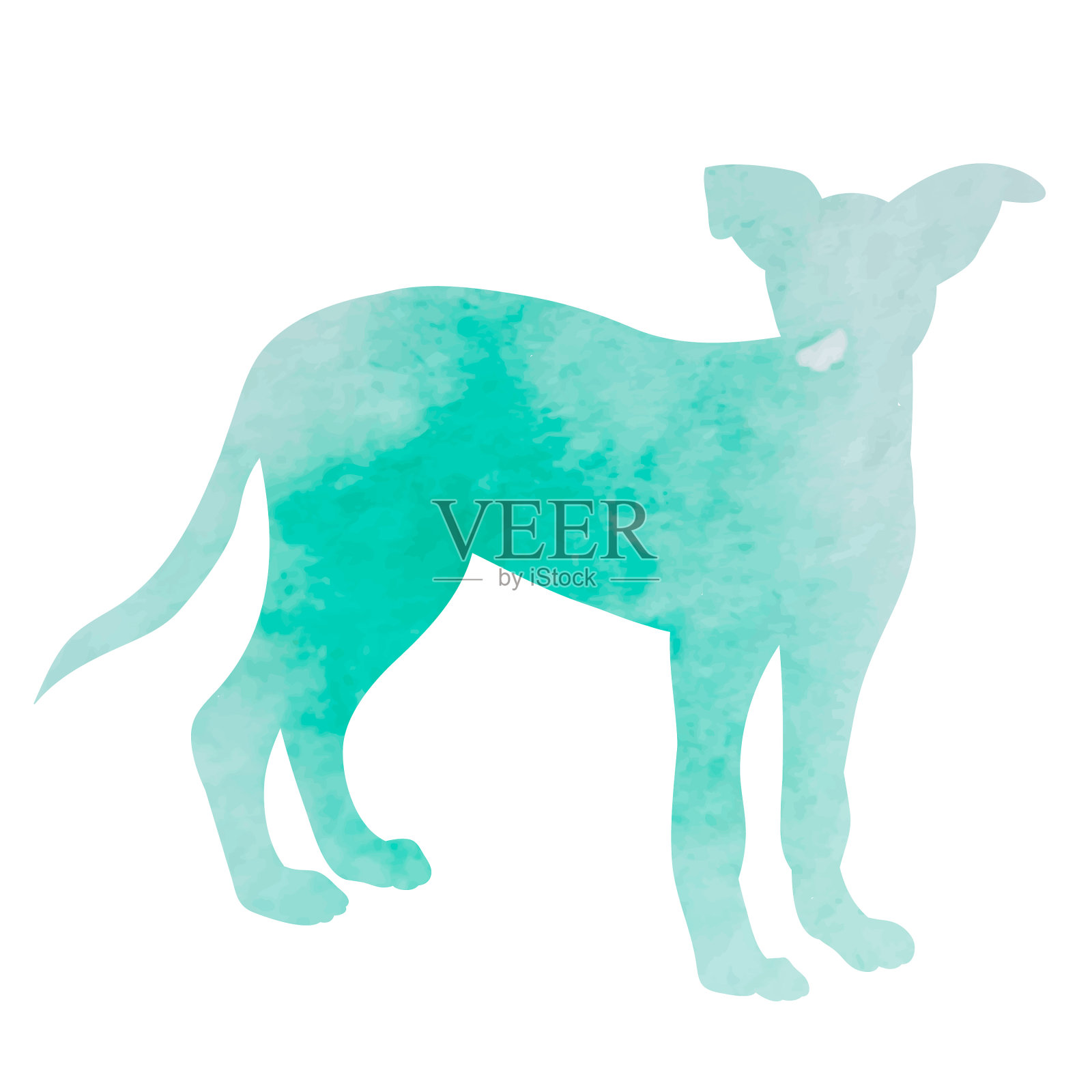 在一个白色的背景水彩剪影设计元素图片