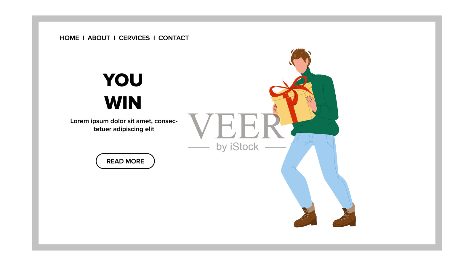 你在彩票或智力游戏向量中赢得礼物插画图片素材