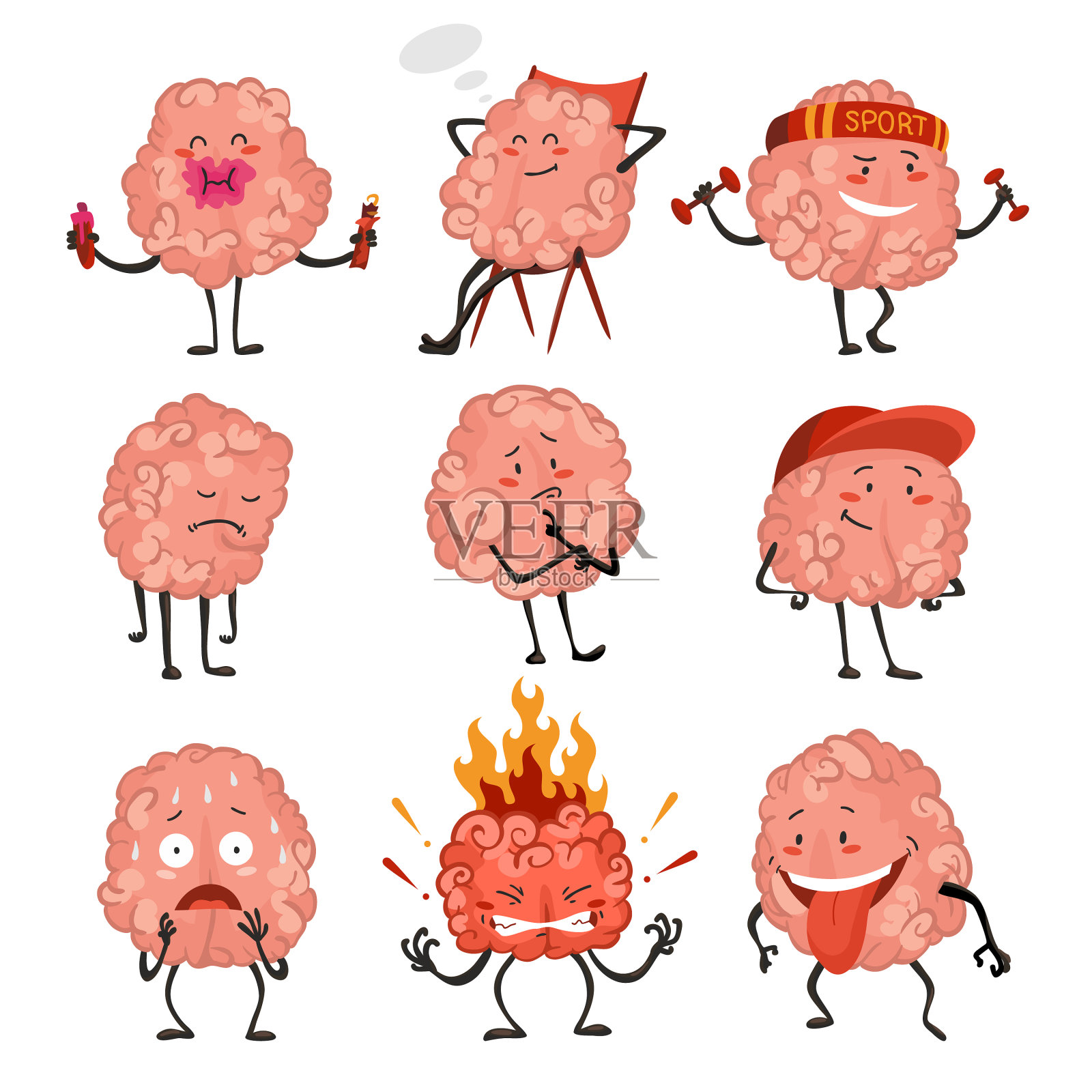大脑角色情感大脑角色塑造插画图片素材