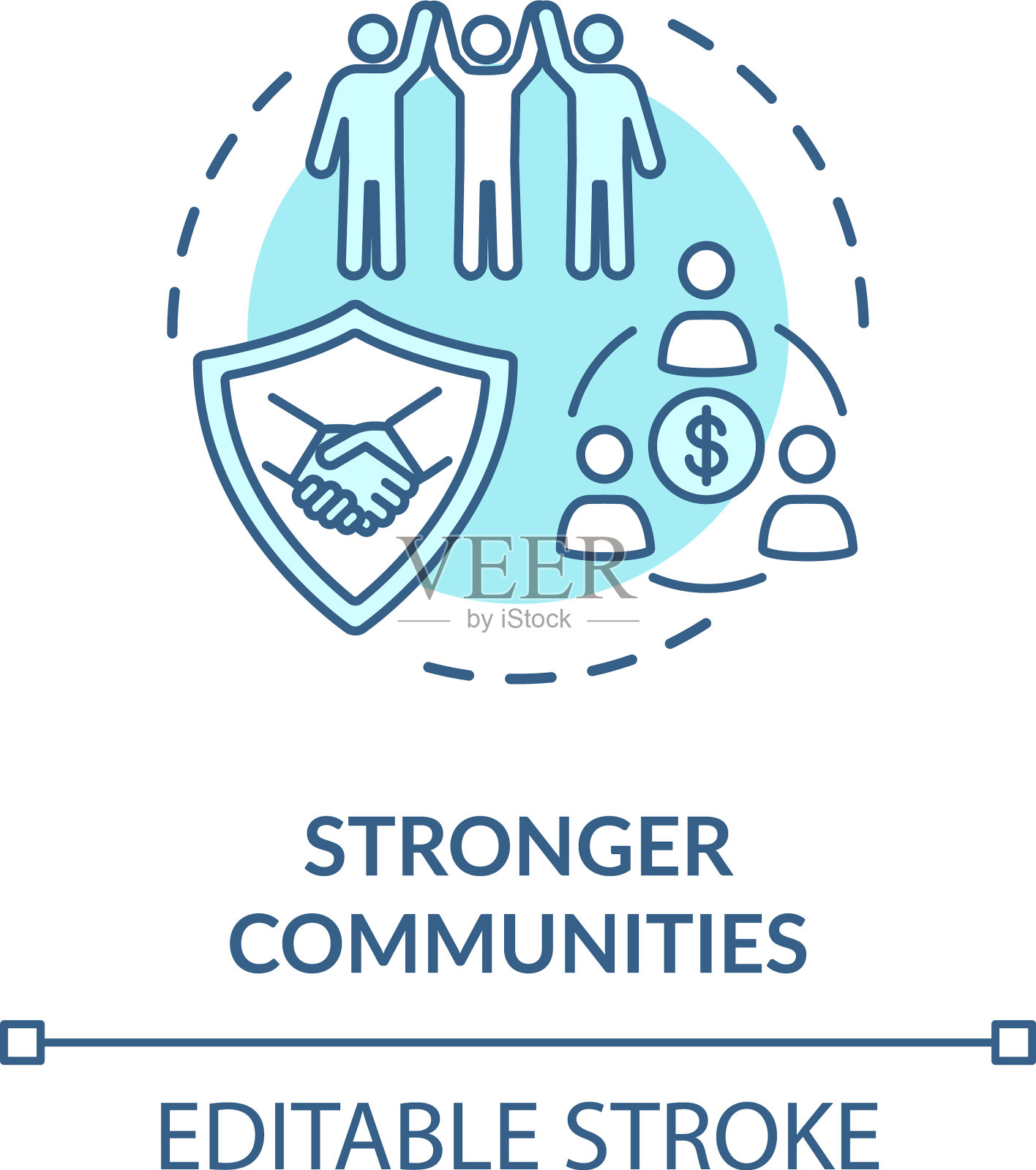 更强大的社区概念图标插画图片素材