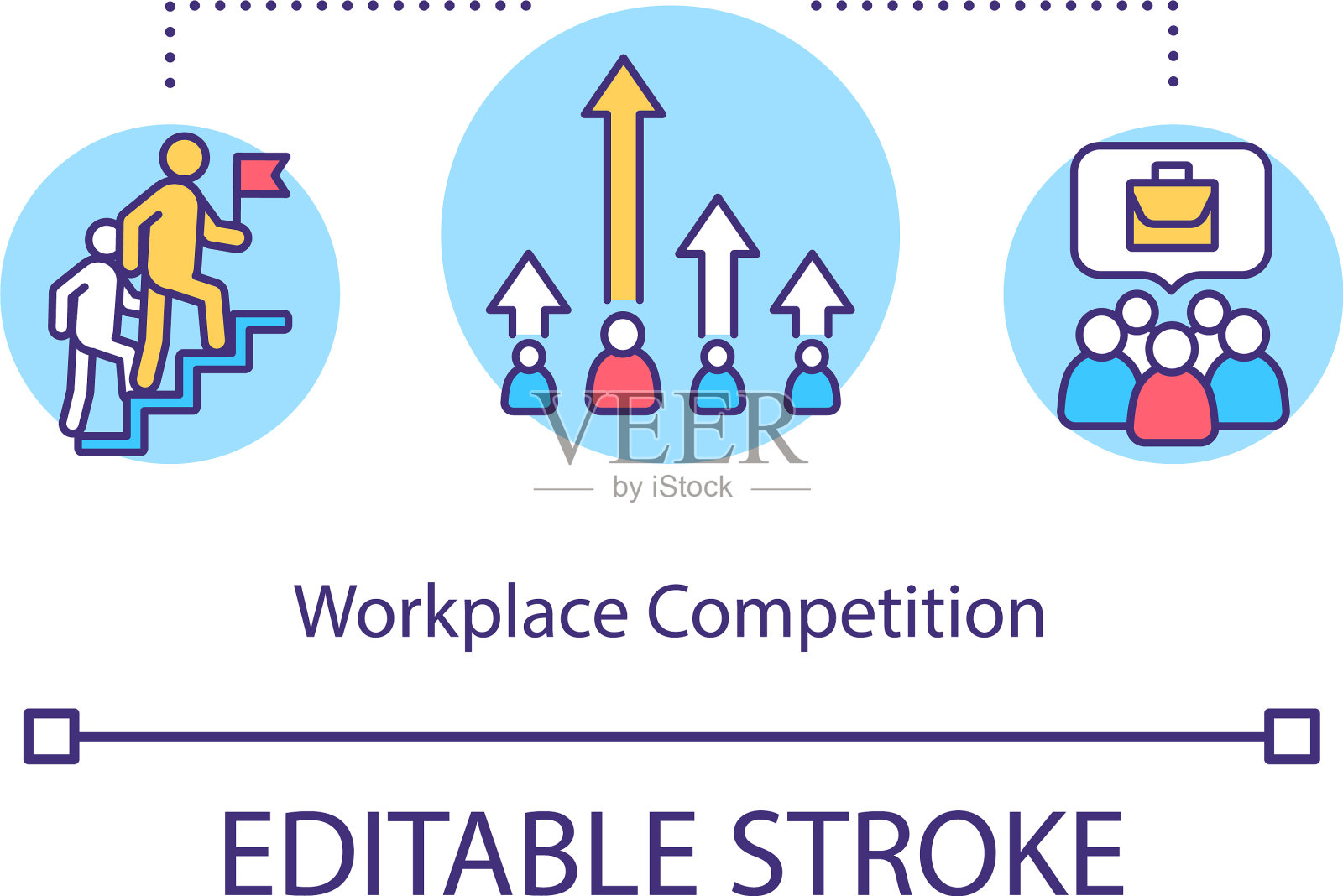 职场竞争概念图标插画图片素材