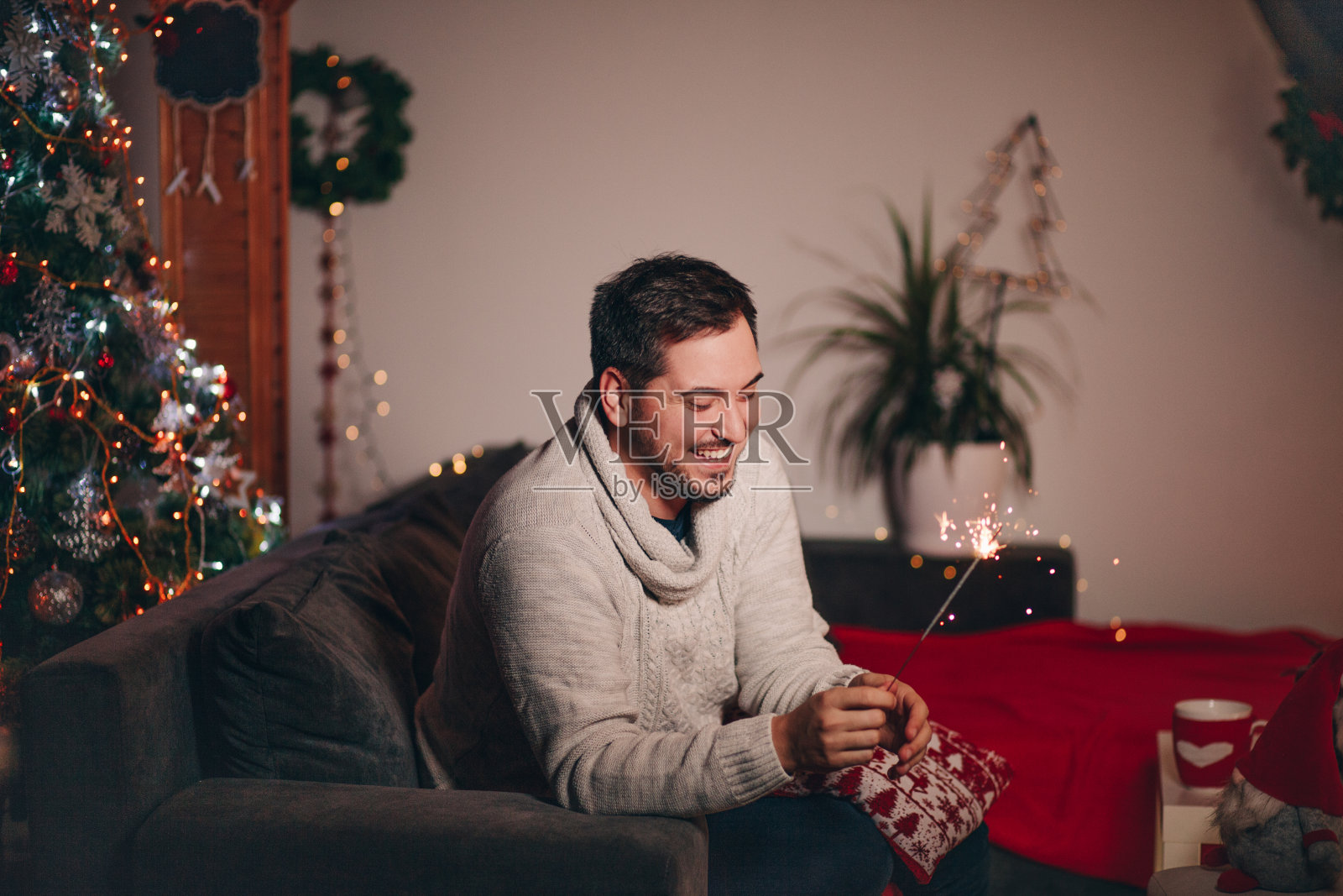 圣诞节在家里照片摄影图片