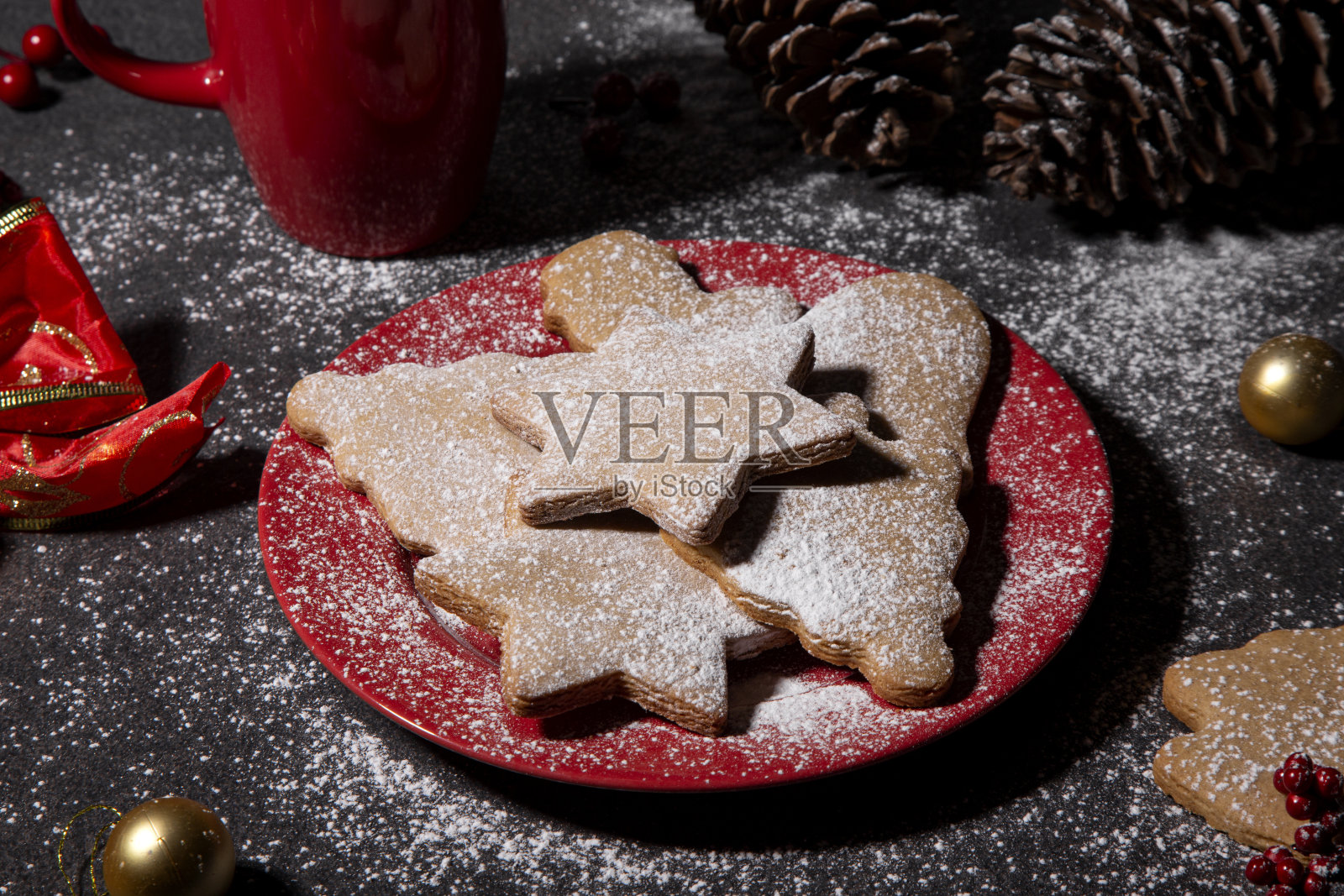 姜圣诞饼干照片摄影图片
