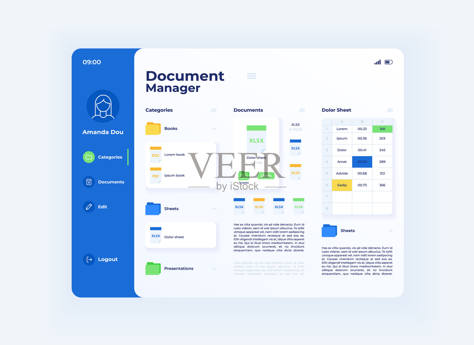 共享文档板接口模板插画图片素材