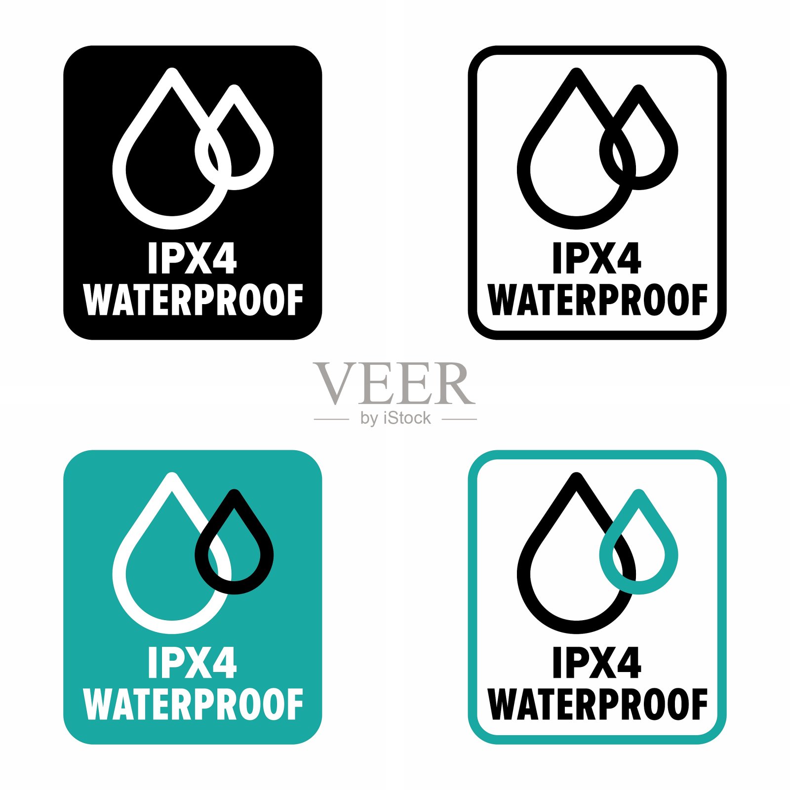 IPX4防水防溅信息牌插画图片素材