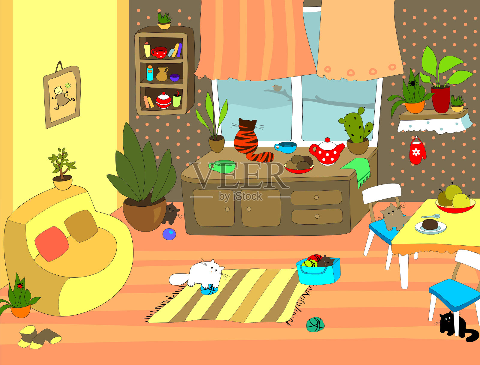 舒适的房子插图插画图片素材