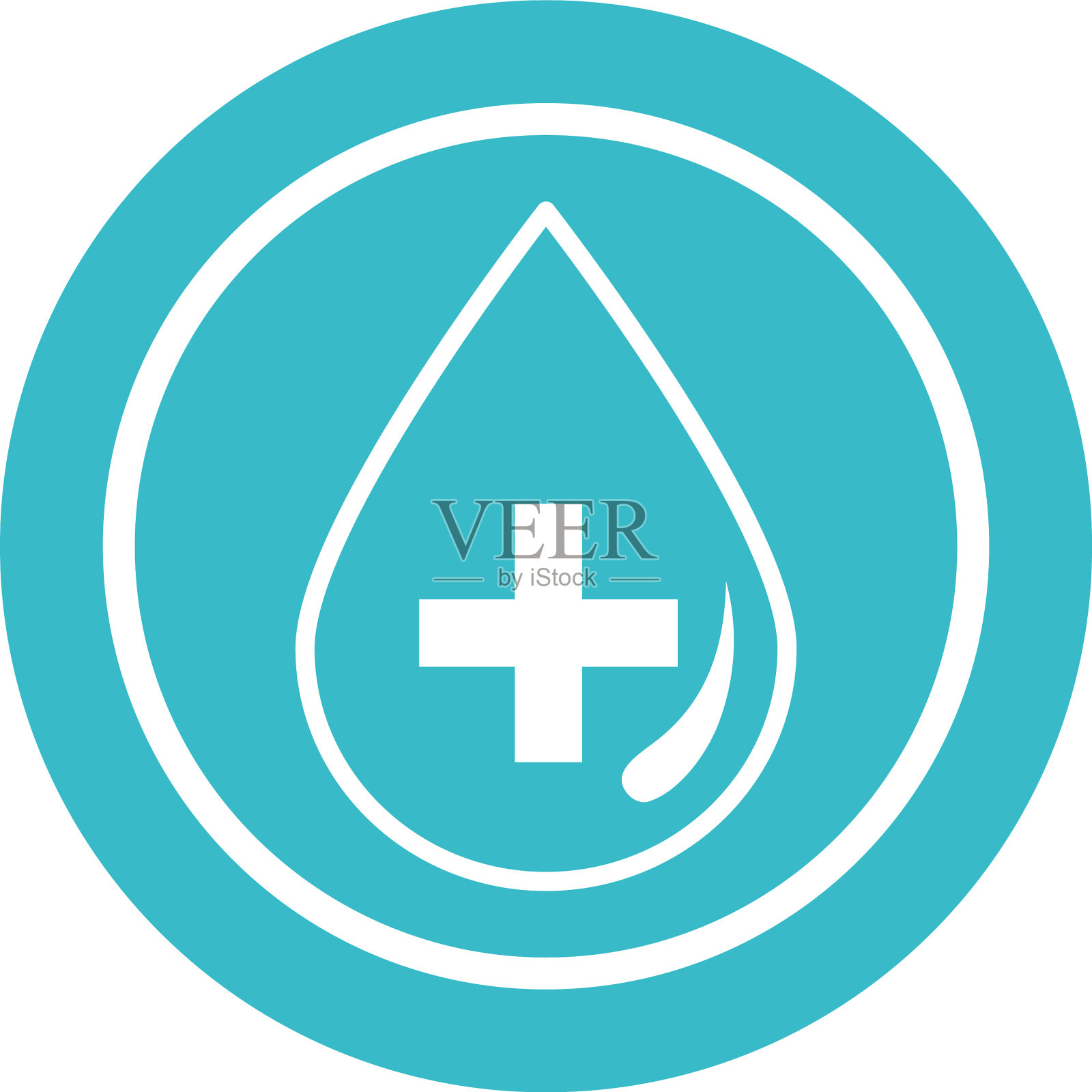 医用水滴养生液蓝色隔断式图标素材