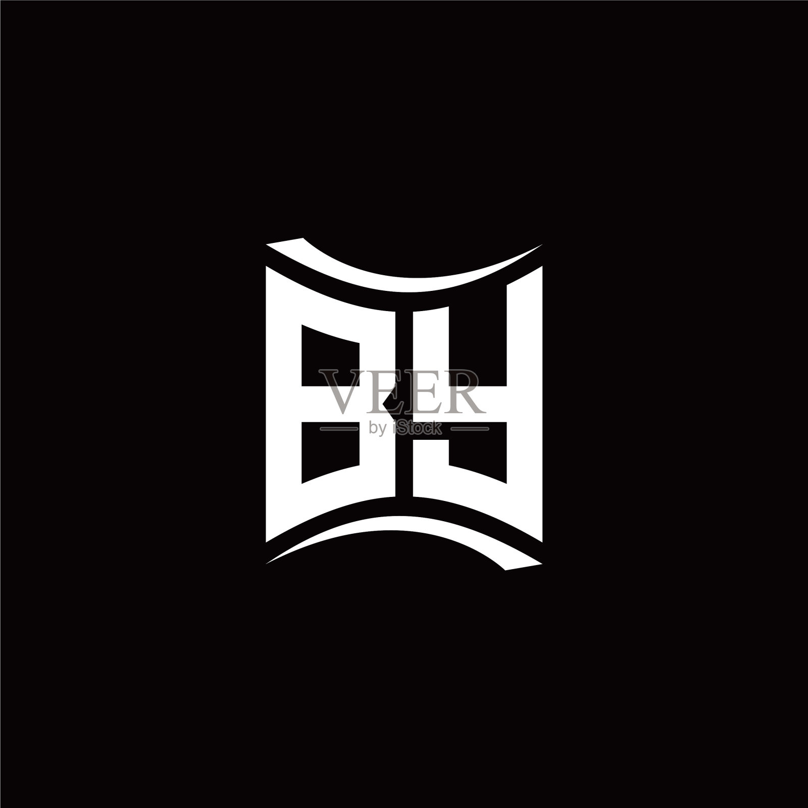 首字母标志设计现代模板插画图片素材