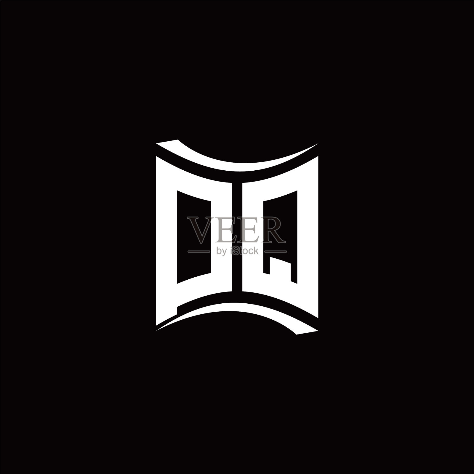 dq首字母标志设计现代模板插画图片素材