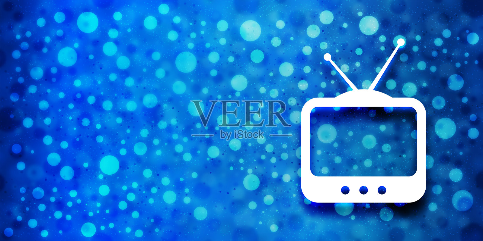 电视图标特别光滑的散景蓝色横幅背景闪闪发光的插图插画图片素材