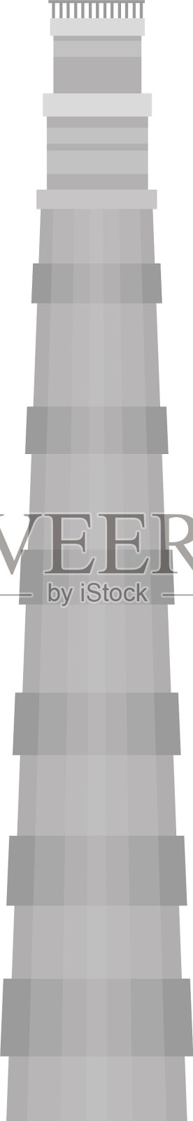 印度古塔布明纳著名的纪念碑设计元素图片