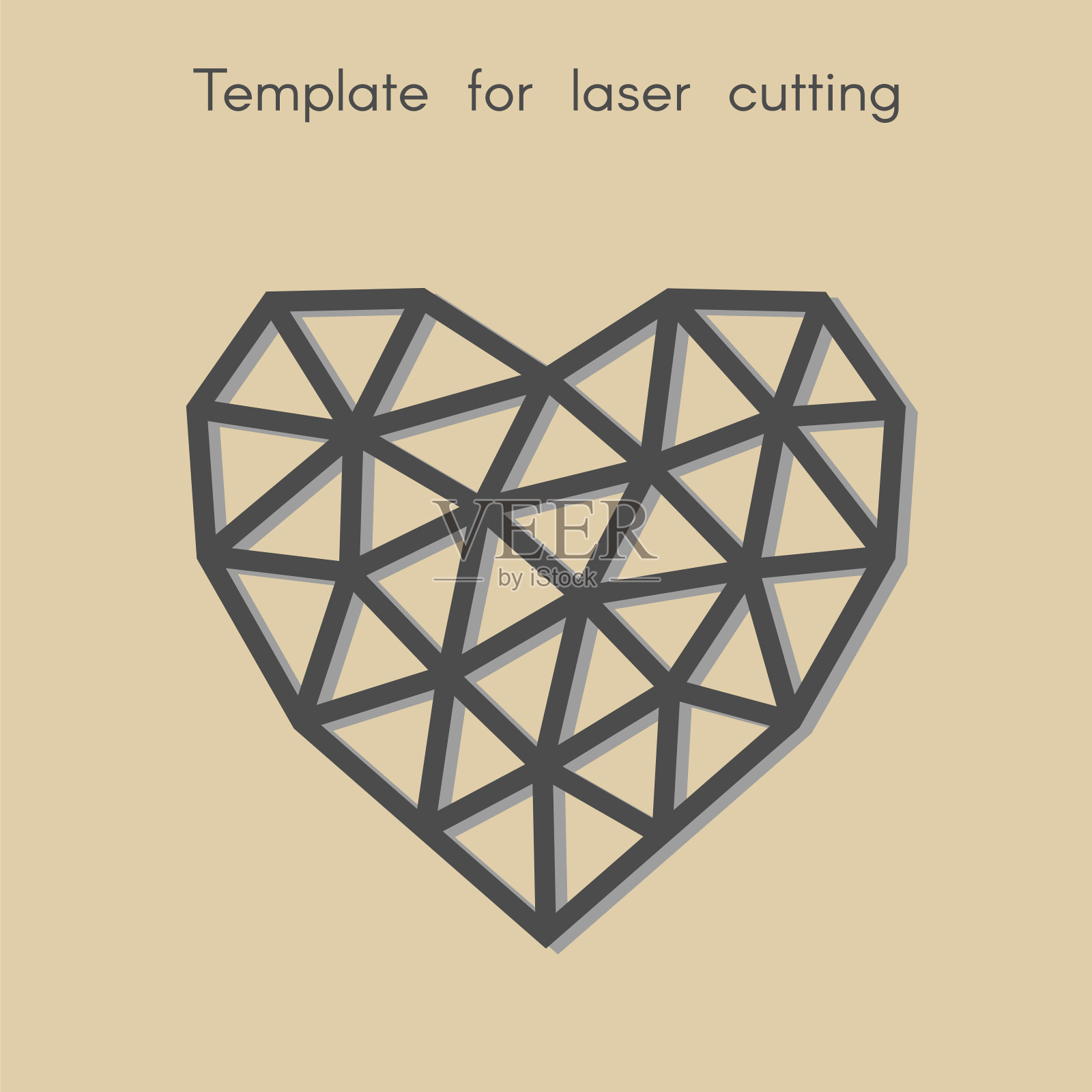 模板激光切割。摘要geometriс心为切。插画图片素材