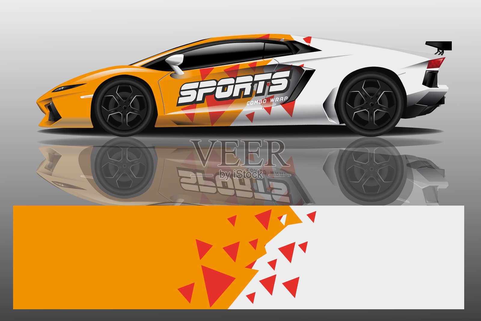 汽车贴花包装设计插画图片素材