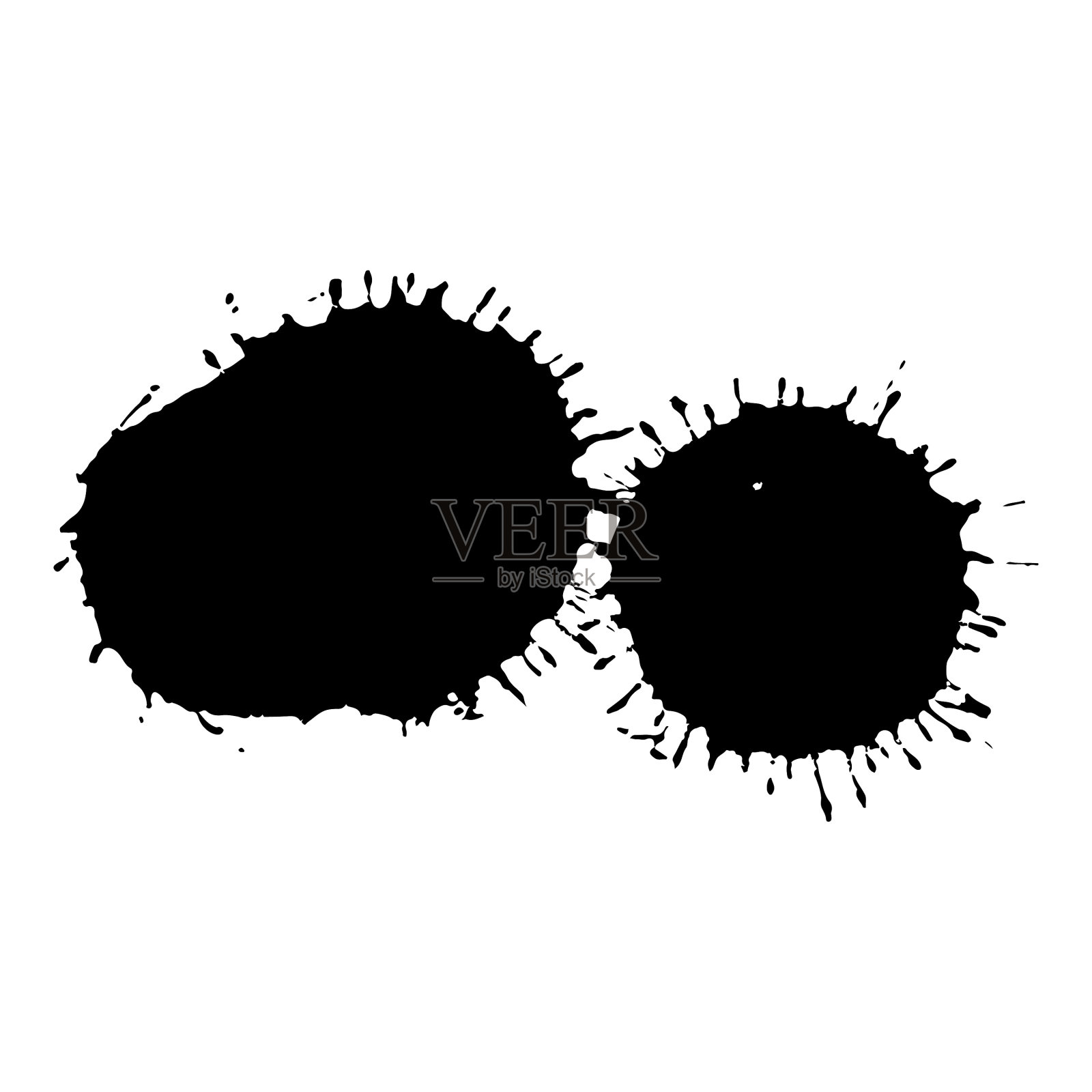 黑色滴孤立在白色背景垃圾插画图片素材