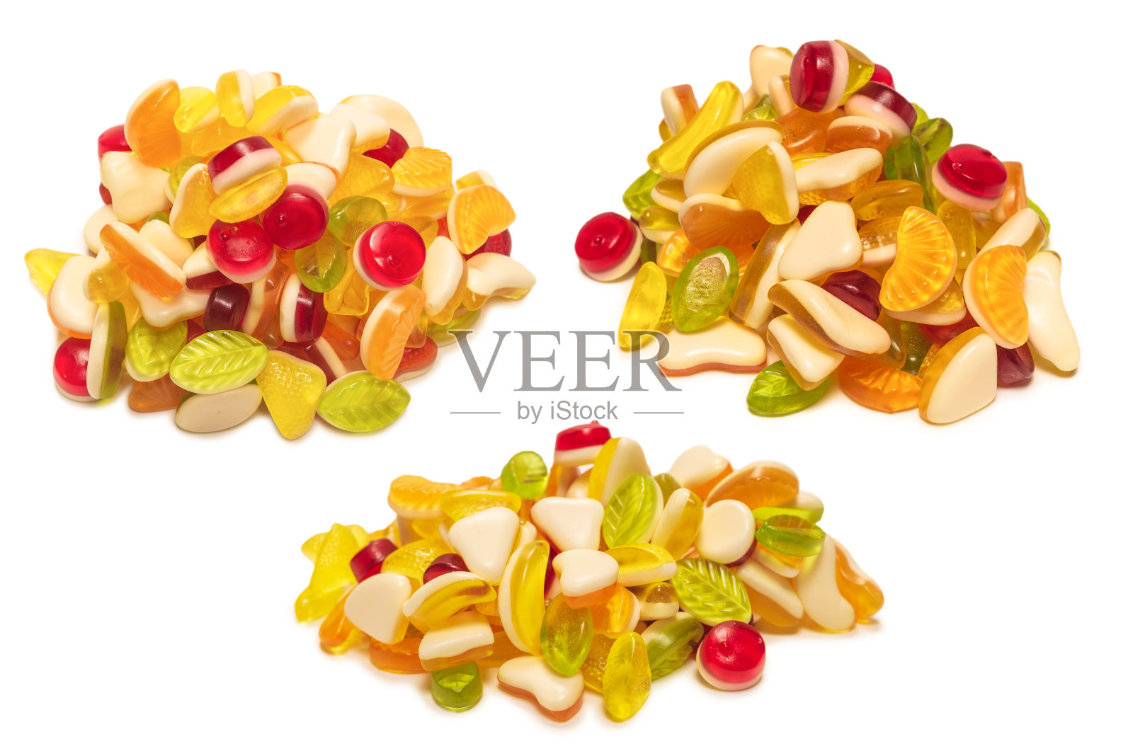 什锦美味的软糖。照片摄影图片