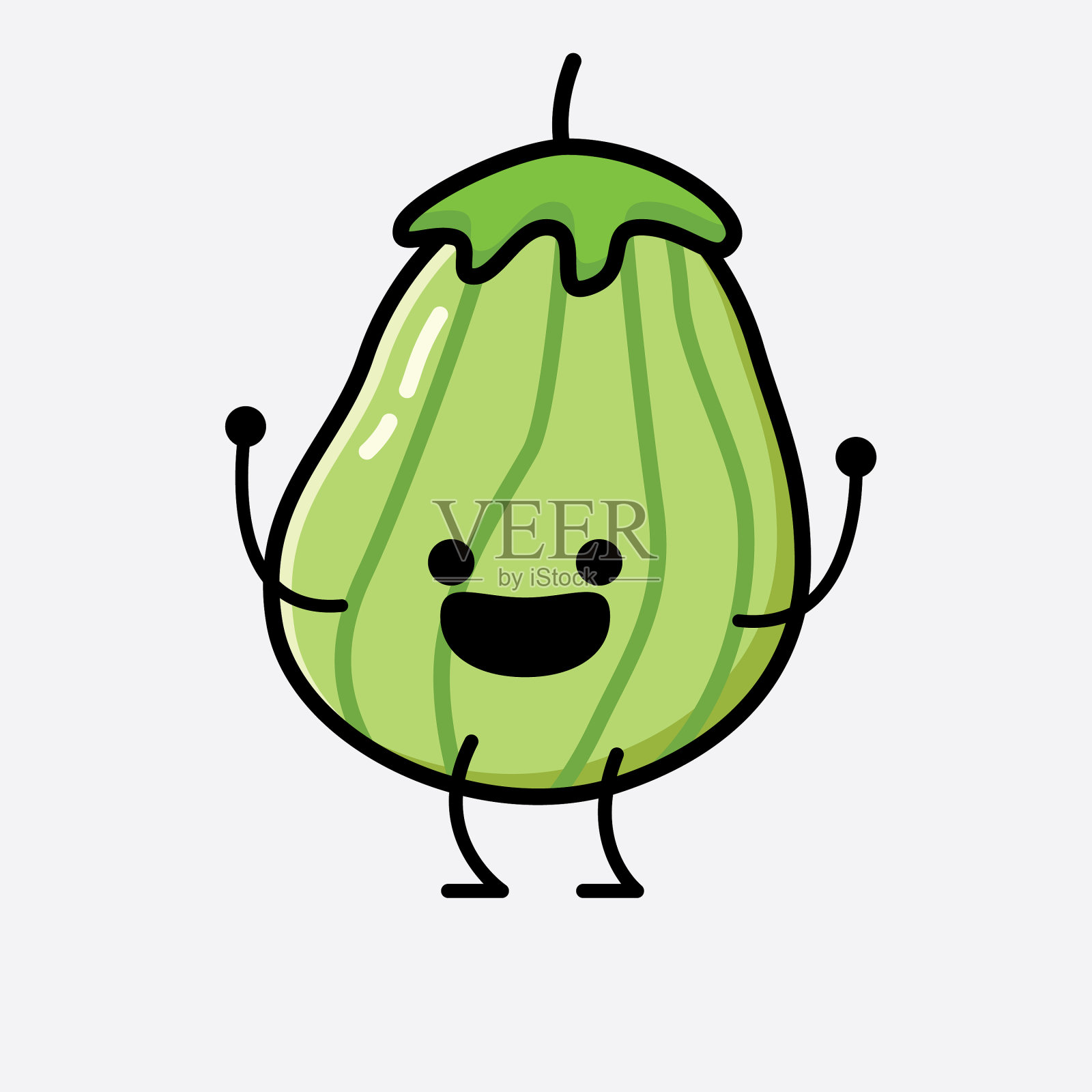 可爱的西葫芦水果吉祥物人物插画图片素材