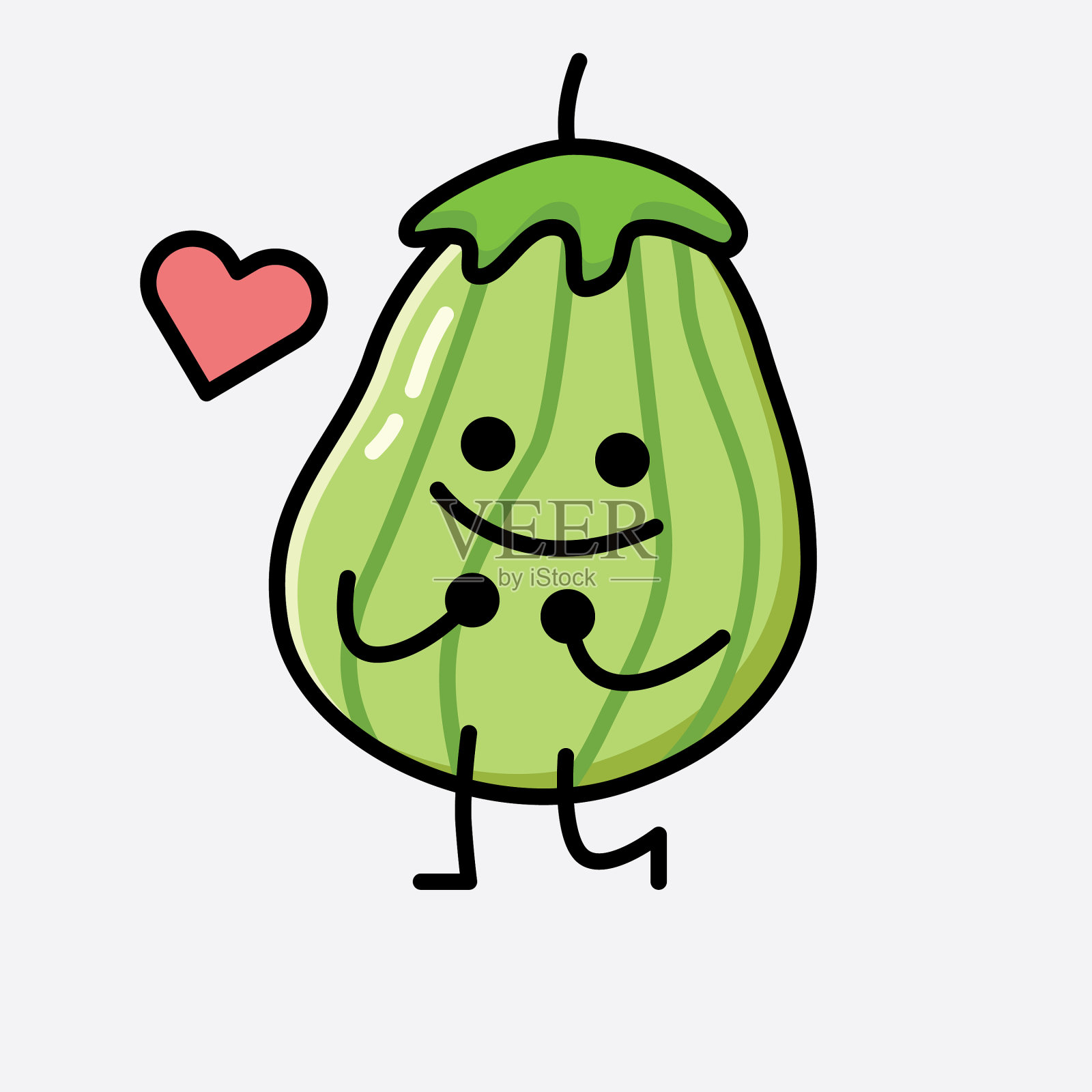 可爱的西葫芦水果吉祥物人物插画图片素材