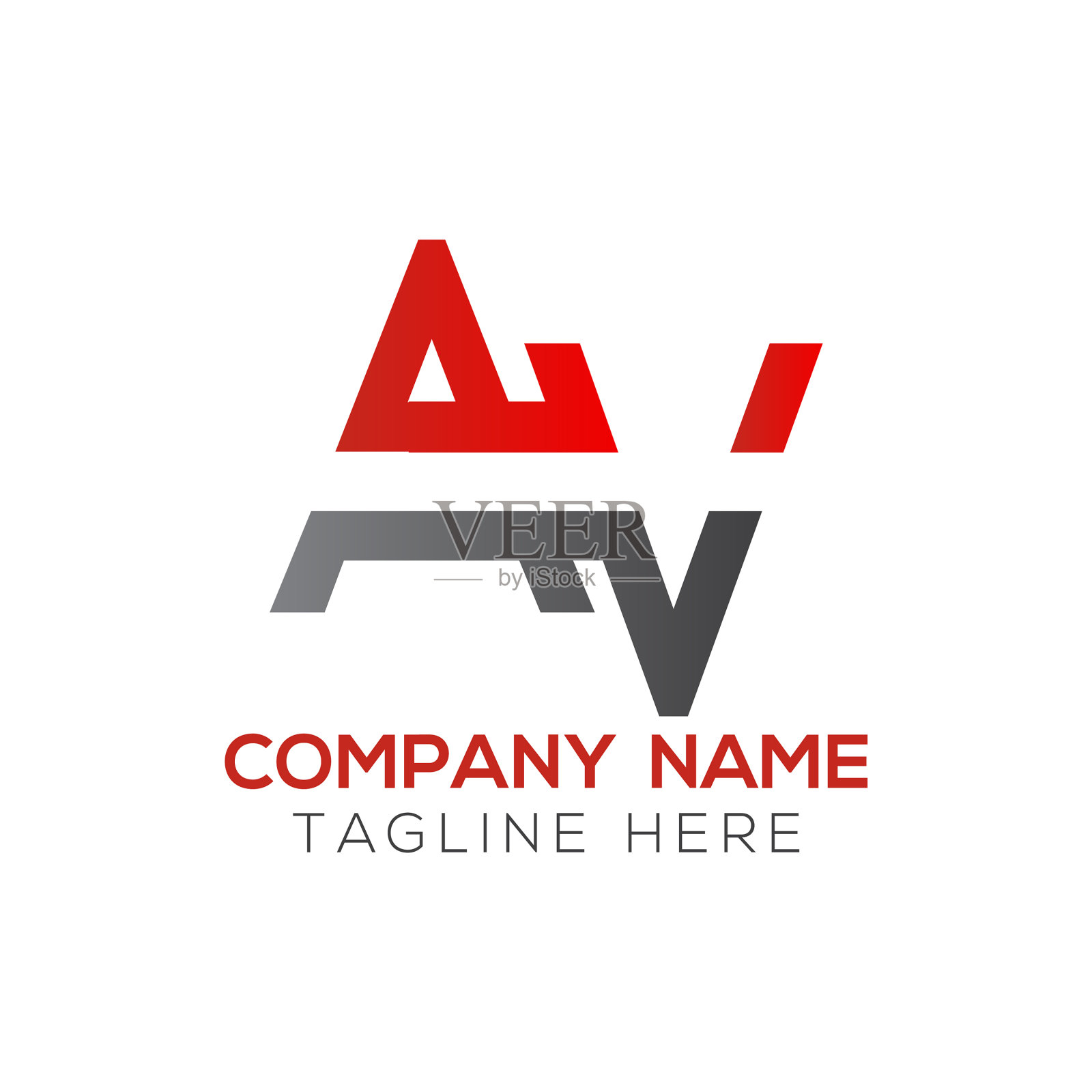 首字母av标志设计现代企业插画图片素材