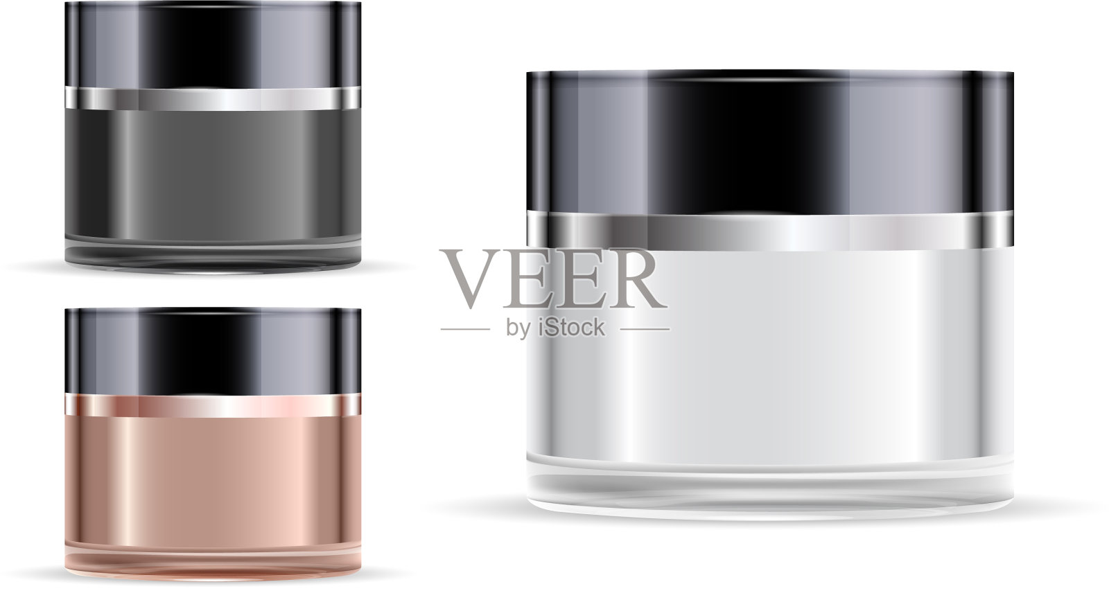 化妆品罐玻璃罐霜豪华模型插画图片素材