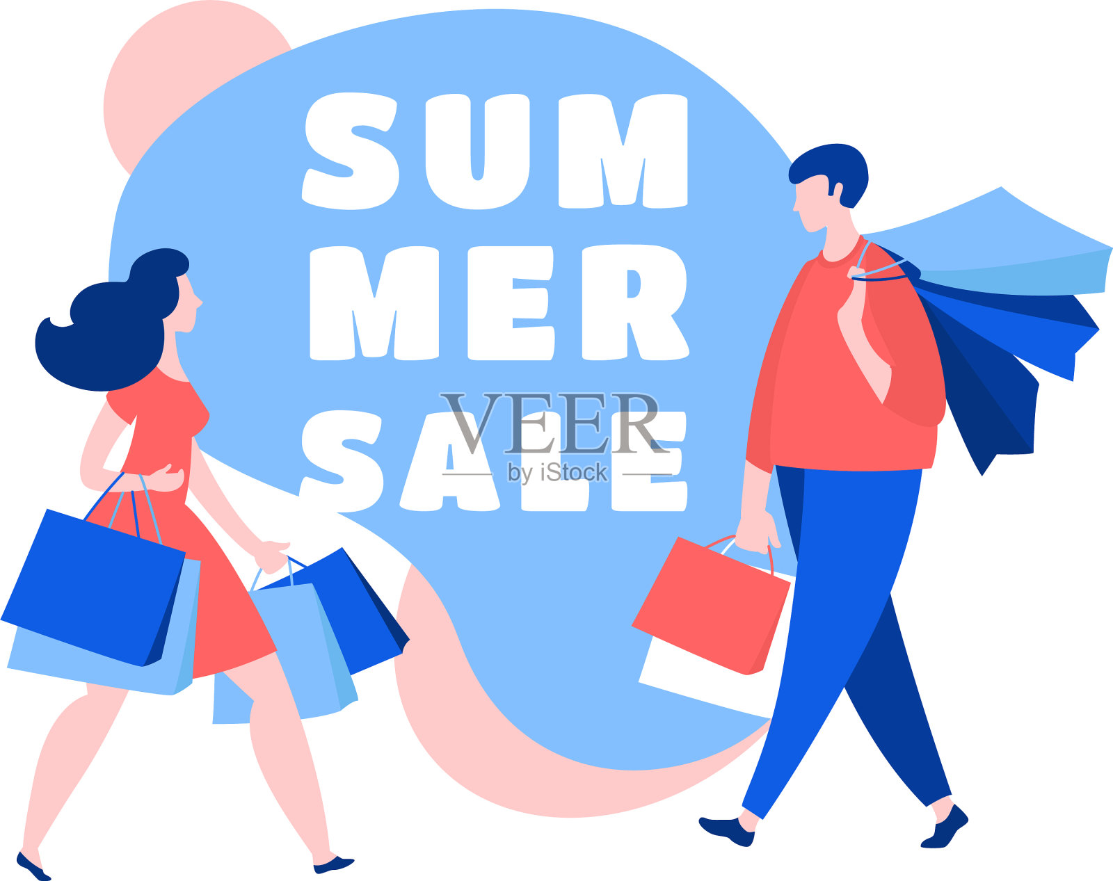 女人和男人走着买着买着纸设计元素图片