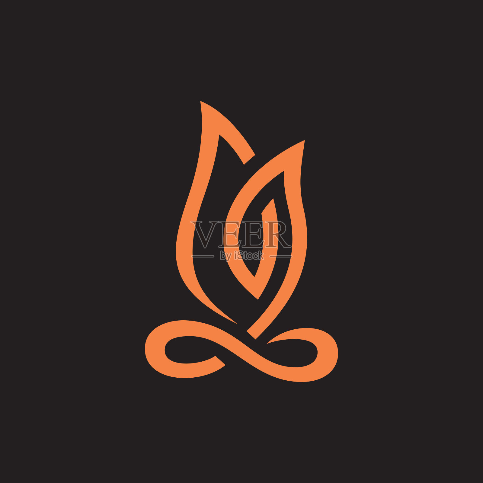 抽象的火象星座。火的矢量符号。插画图片素材