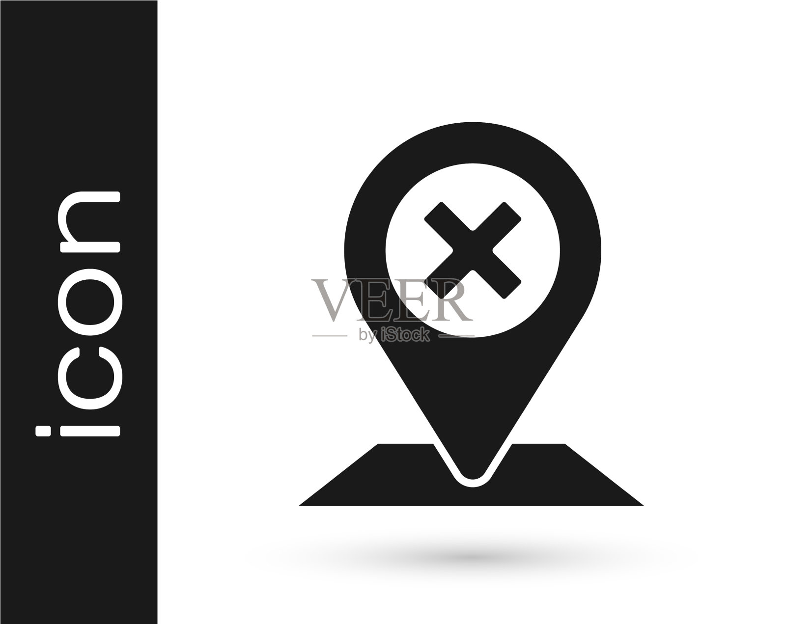 灰色地图引脚图标孤立的白色背景图标素材