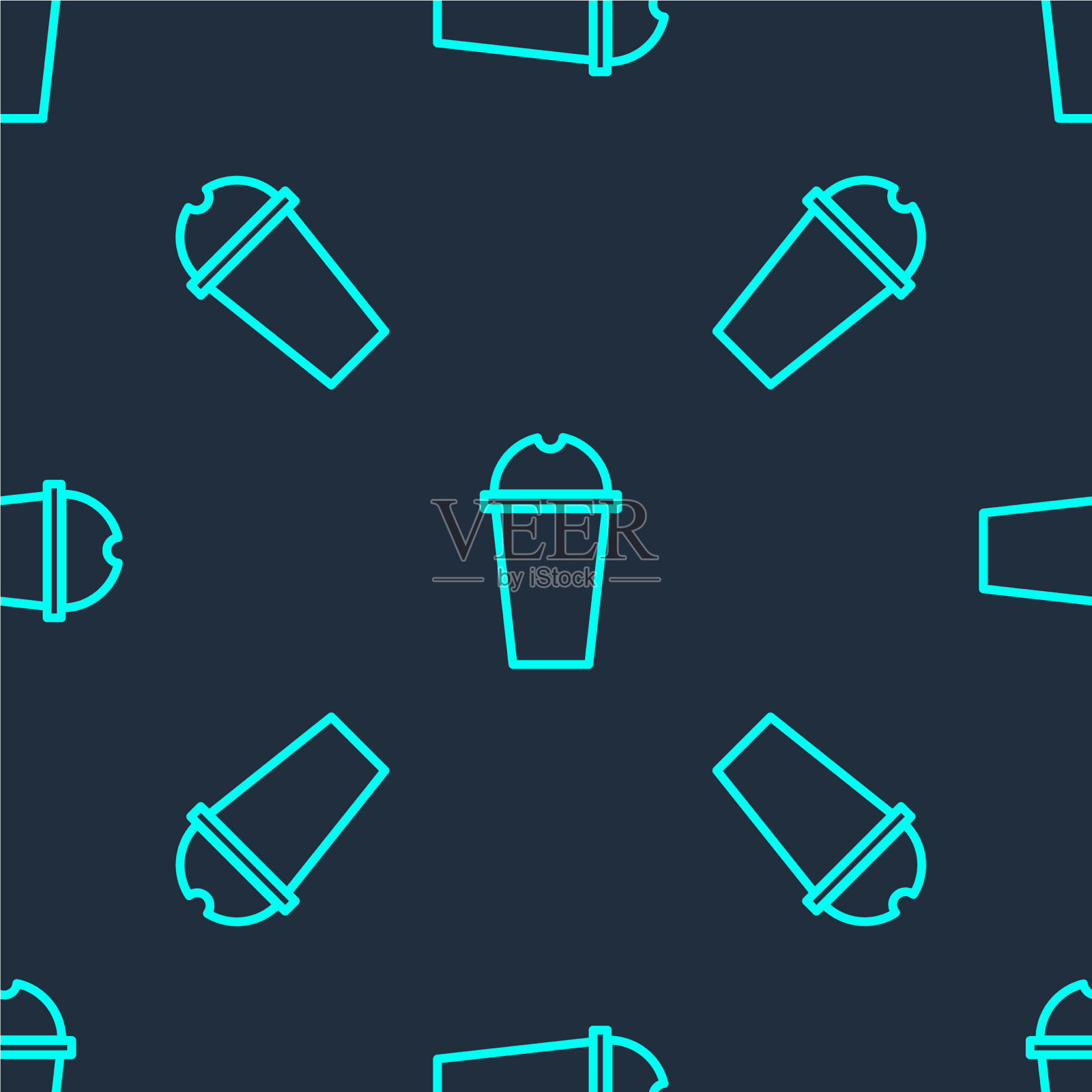 绿线奶昔图标隔离无缝插画图片素材