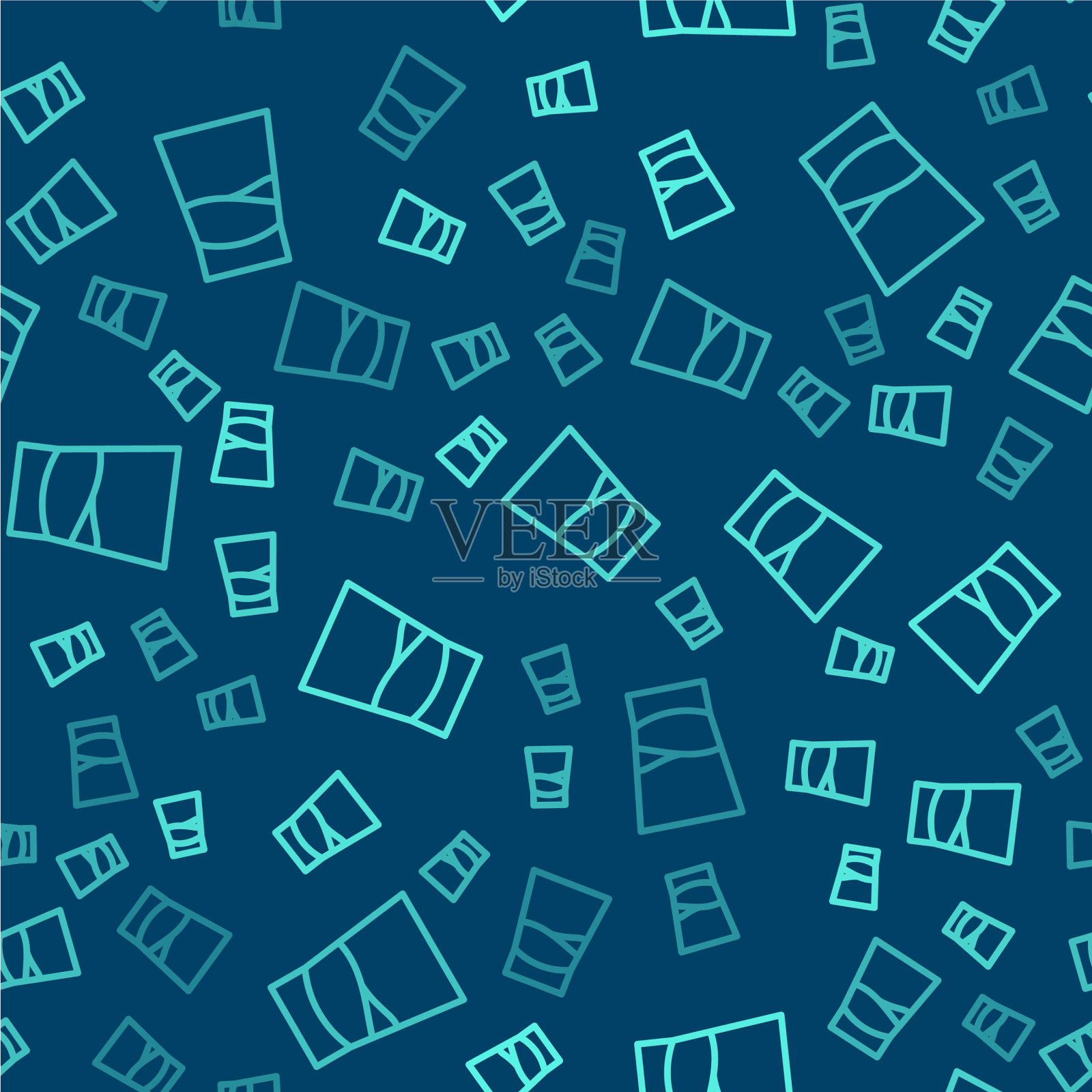 绿线玻璃伏特加图标隔离无缝插画图片素材