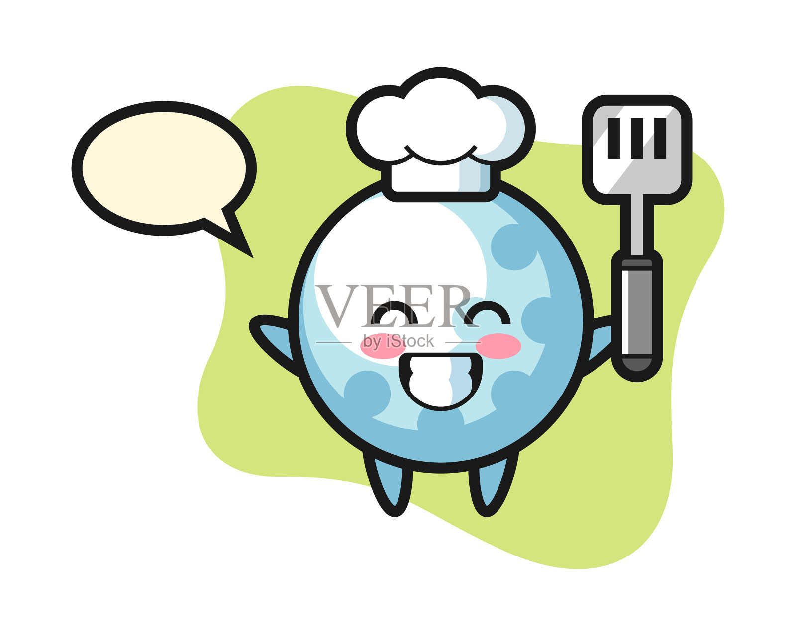 高尔夫厨师卡通正在烹饪插画图片素材