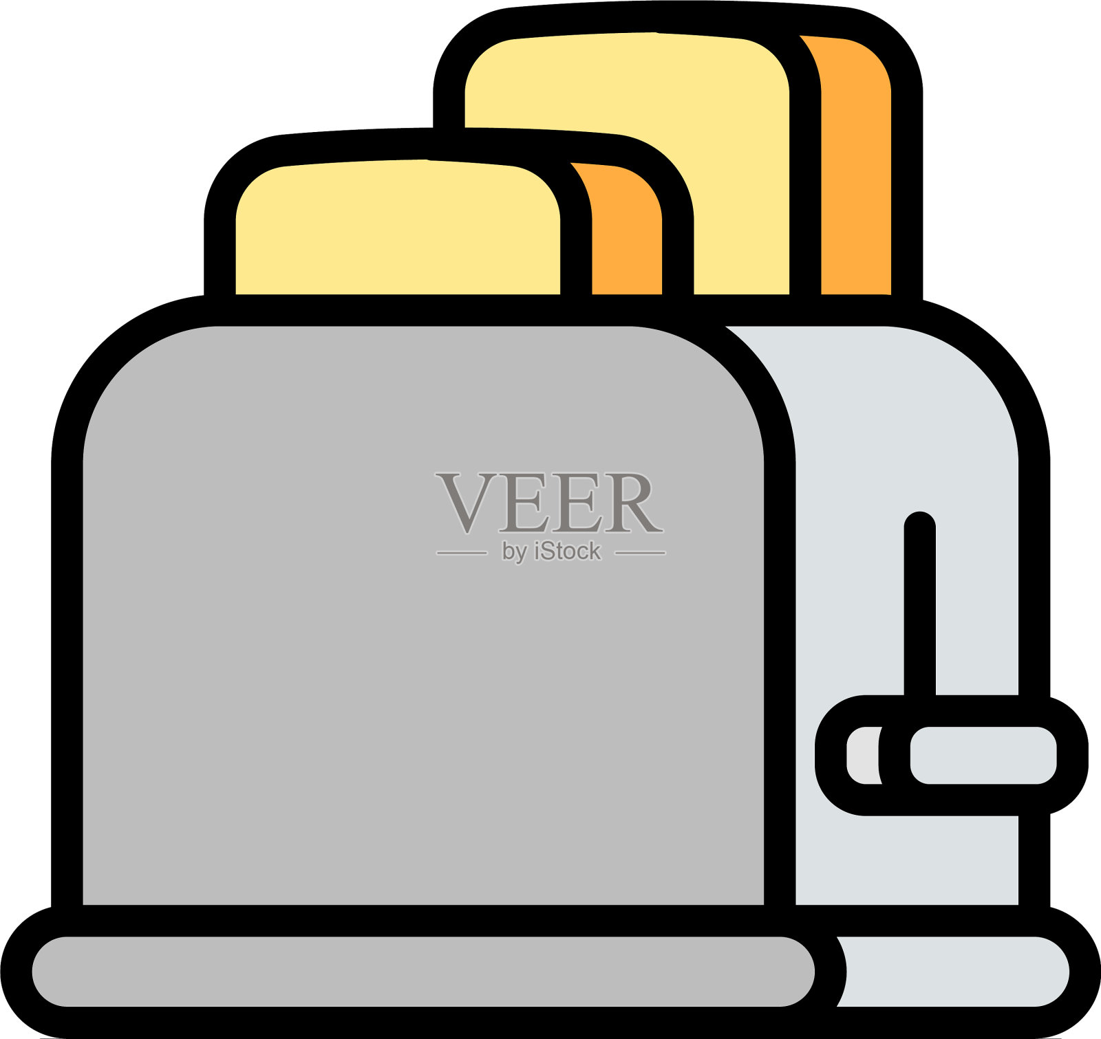 厨师烤面包机图标轮廓风格设计元素图片