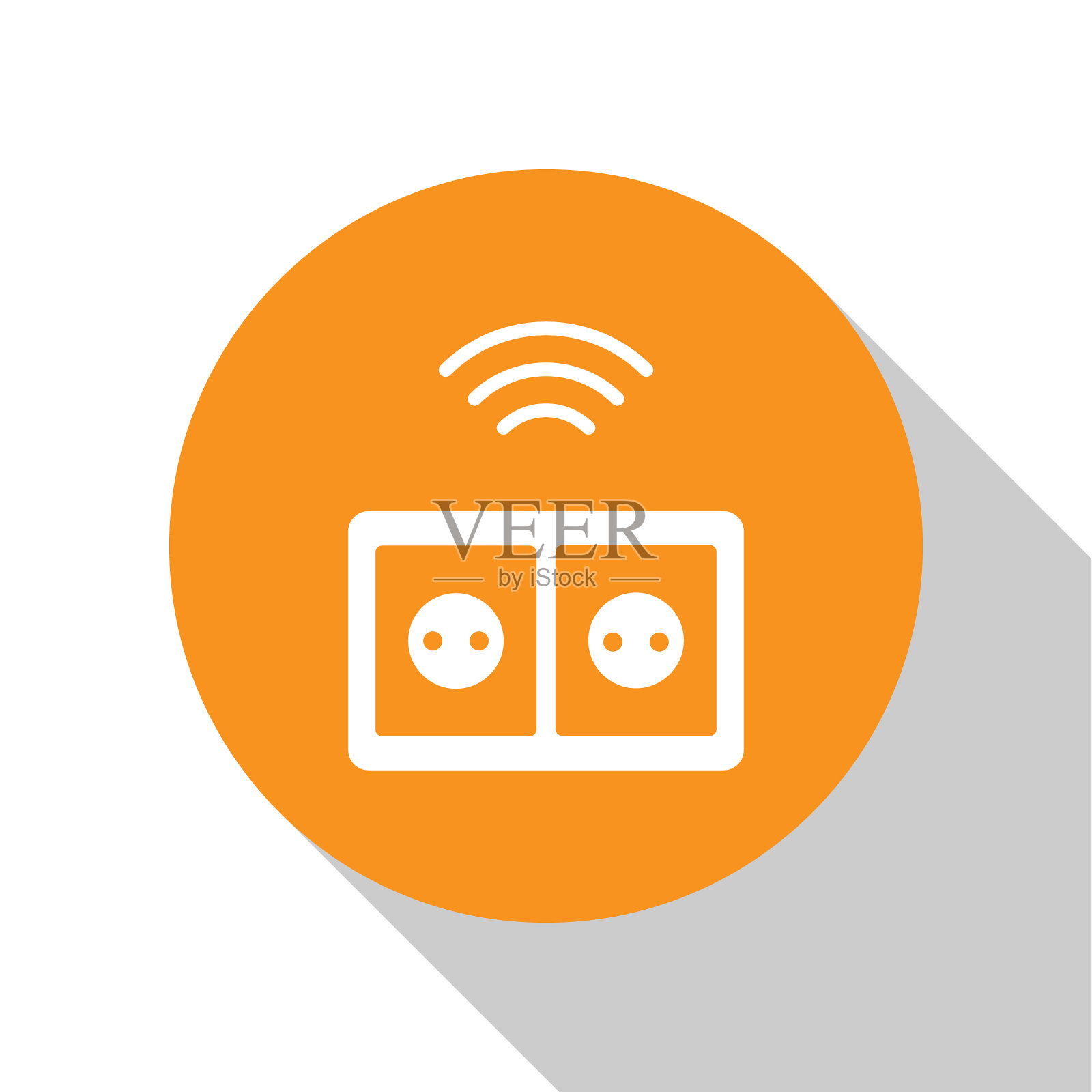 白色智能电源插座系统图标隔离插画图片素材