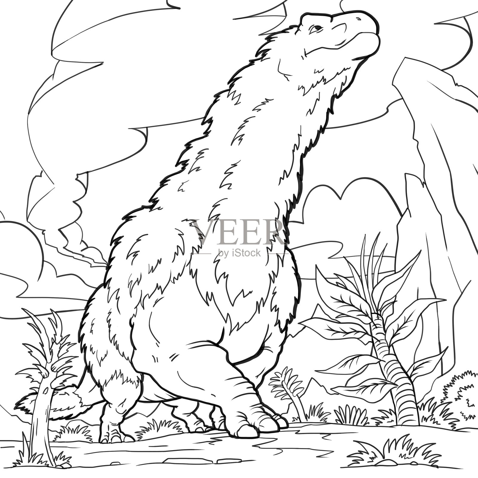 卡通恐龙。为小朋友画插图。插画图片素材