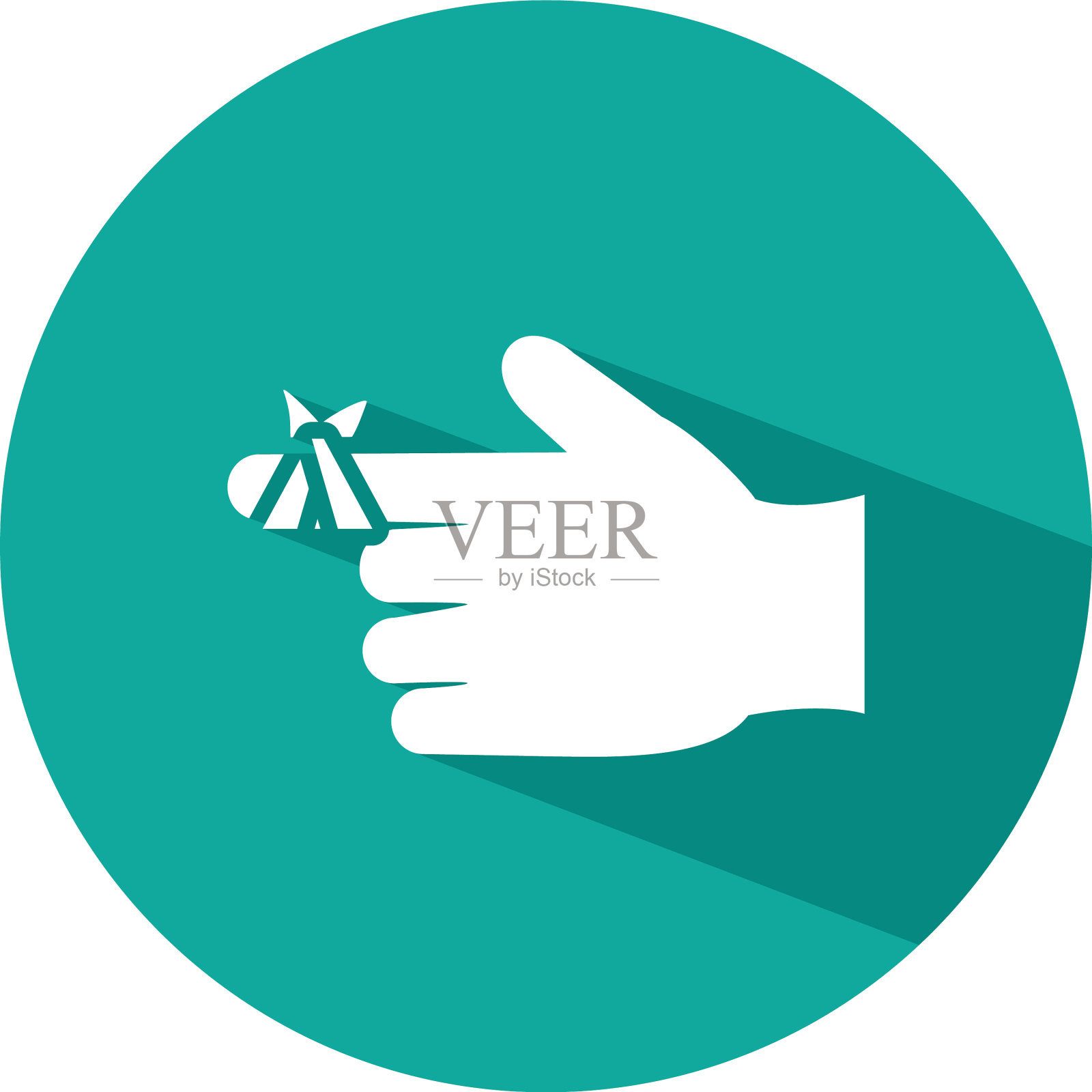 手与受伤的手指图标块风格设计元素图片