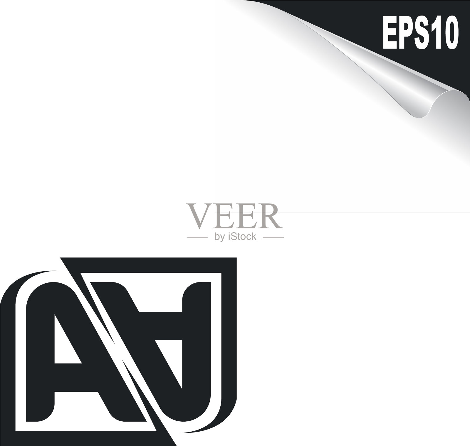 初始aa标志设计与形状风格标志插画图片素材