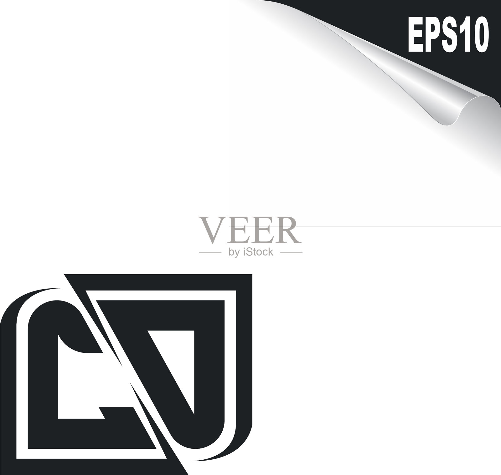 初始CD标志设计与形状风格标志插画图片素材