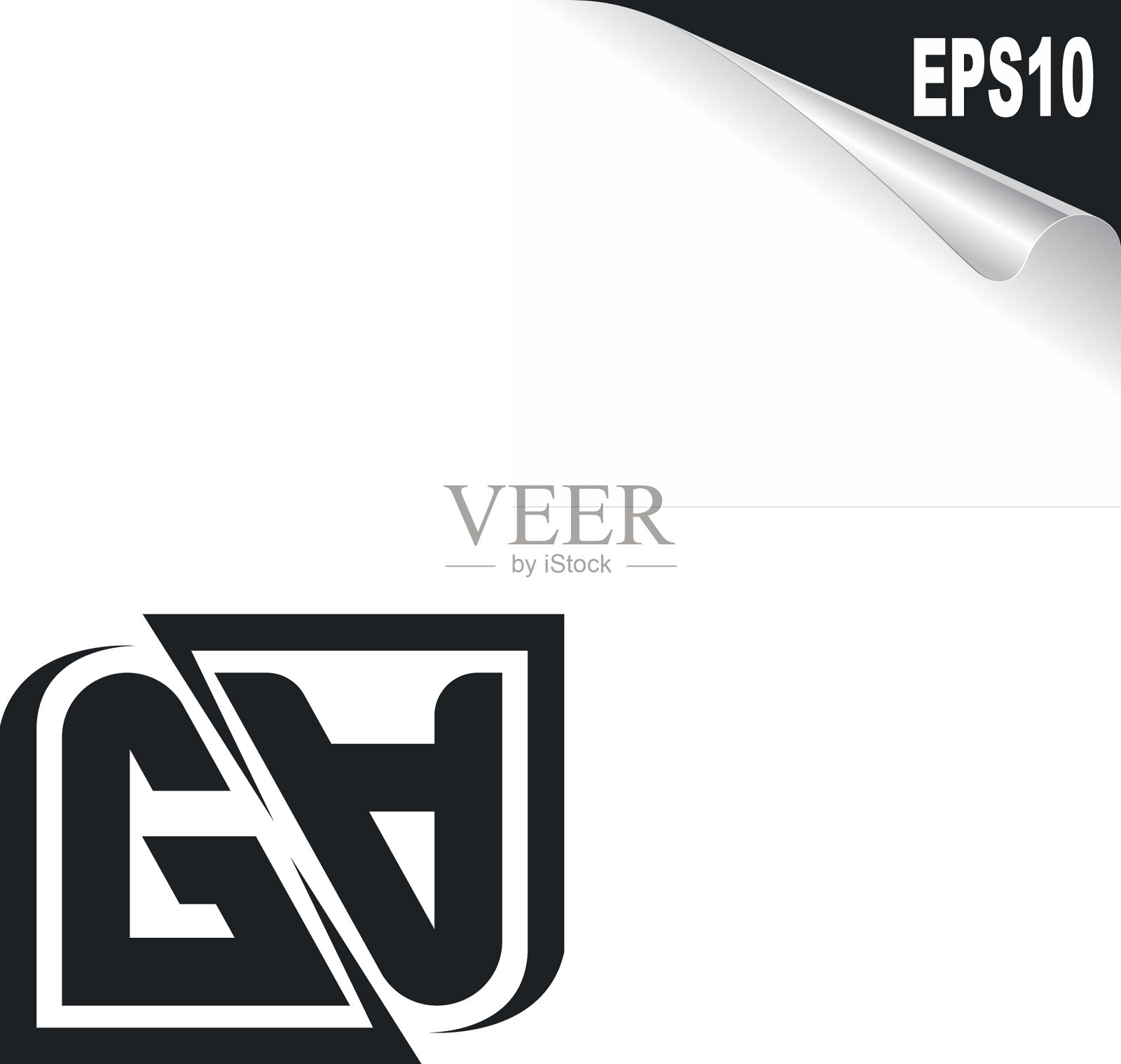 初始ga标志设计与形状风格标志插画图片素材