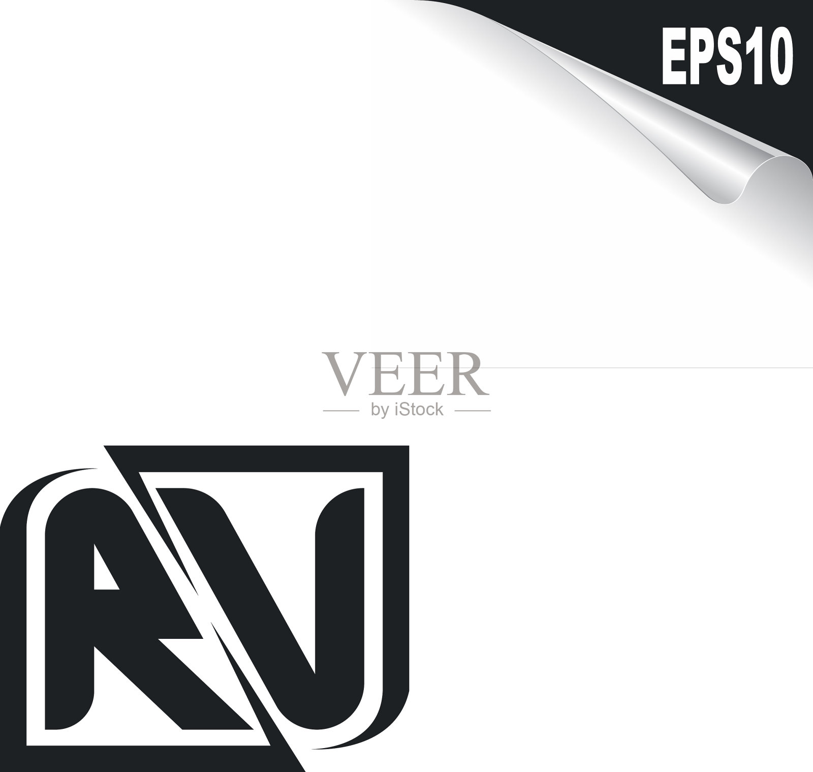 最初rv标志设计与形状风格标志插画图片素材