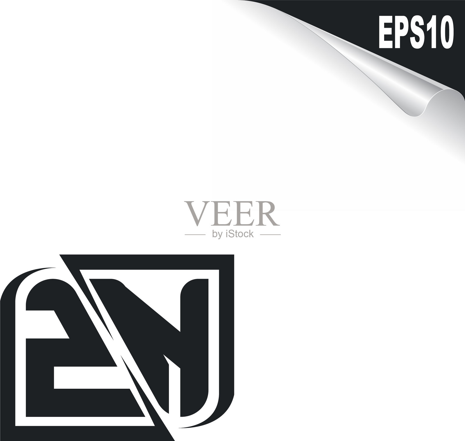 初始锌标志设计与形状风格标志插画图片素材