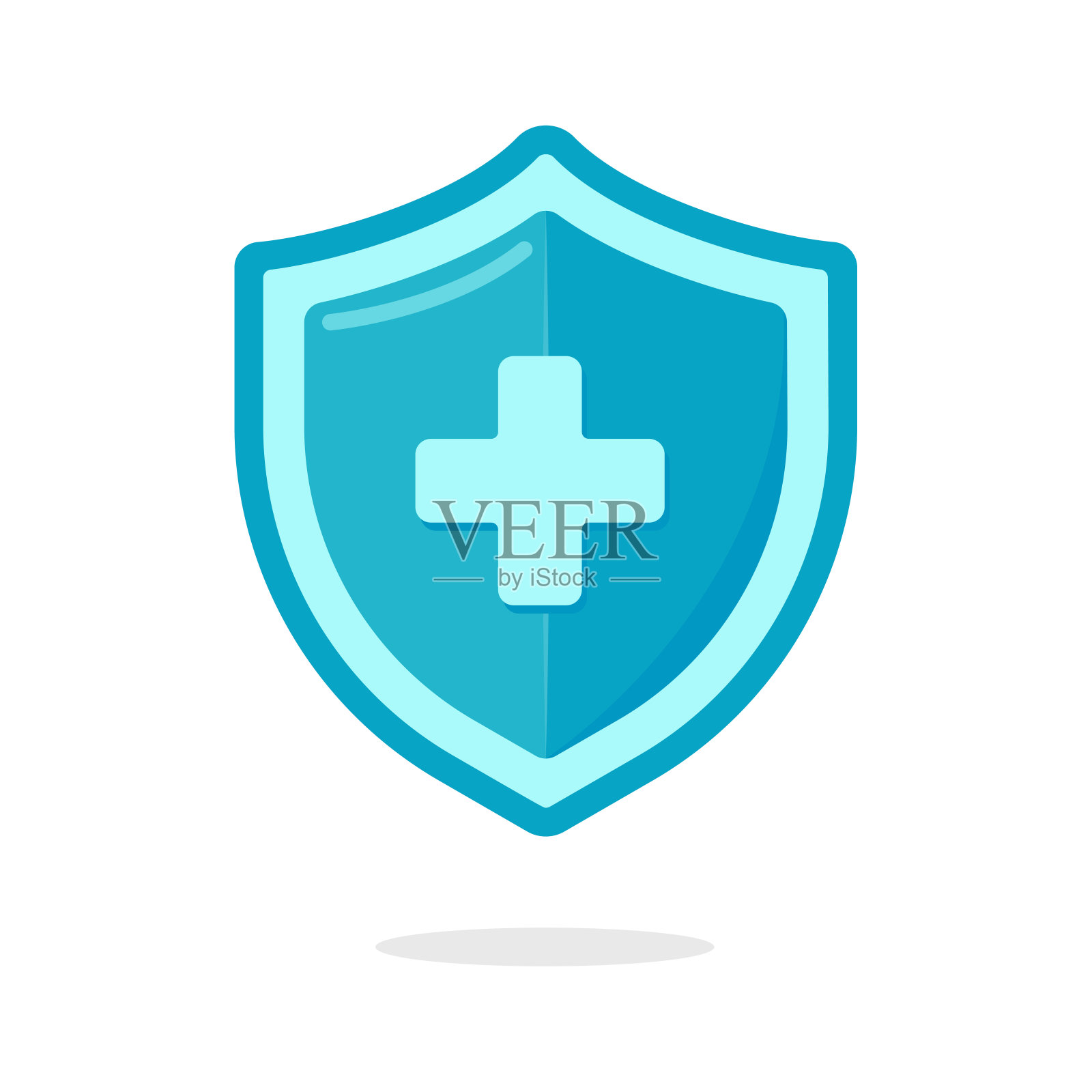 盾牌图标。保护图标概念中带有checkmark的盾牌插画图片素材