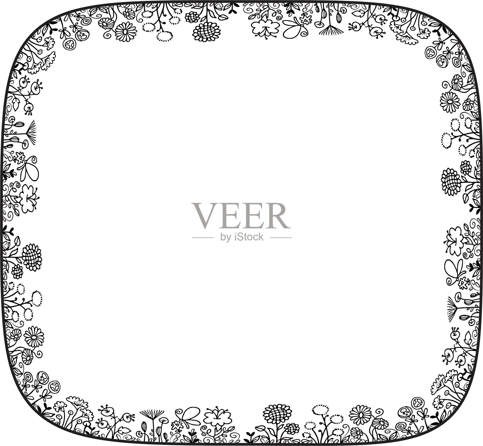 向量花边境设计元素图片